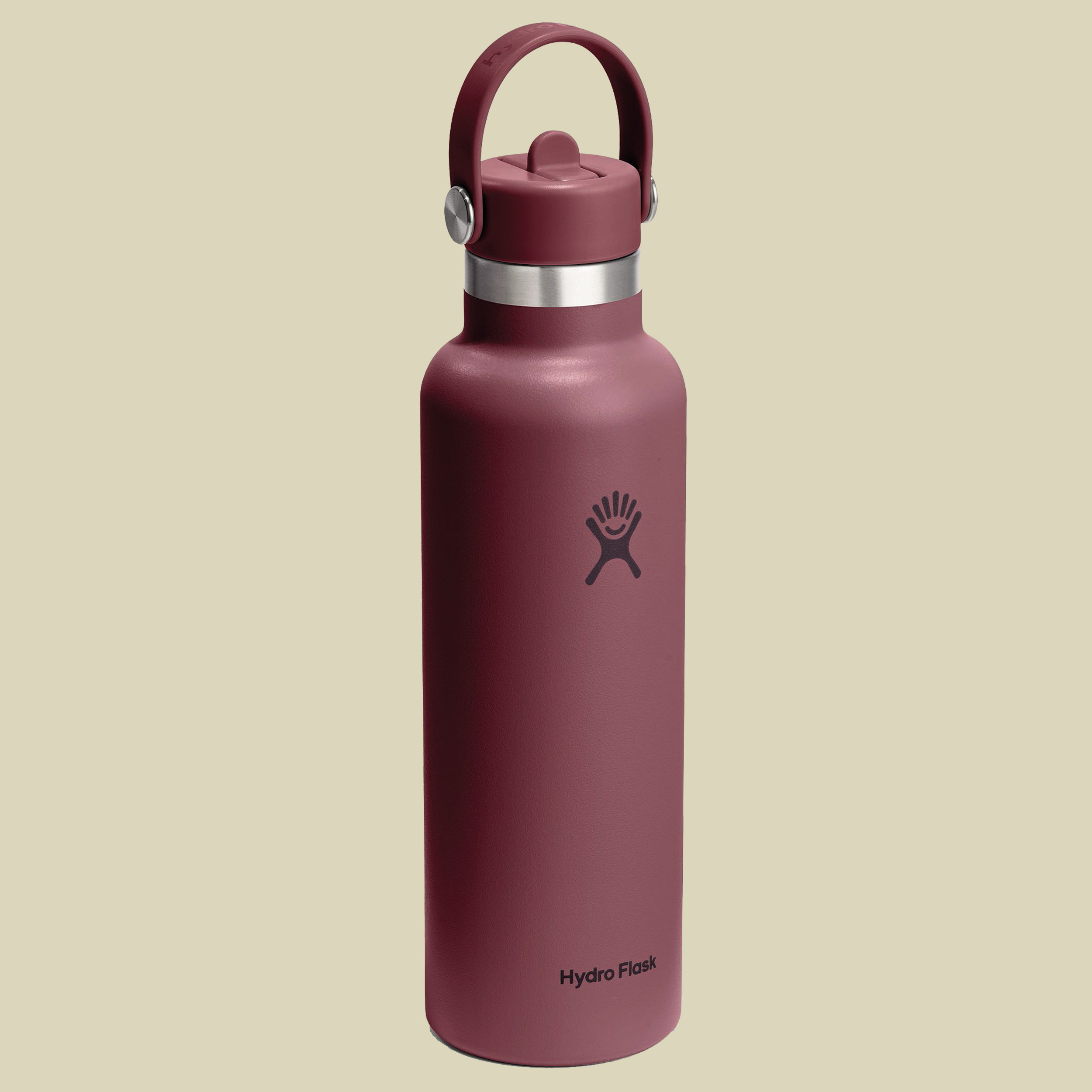 Hydro Flask 21 oz Standard Mouth w. Flex Straw Cap rot 621 - burgundy