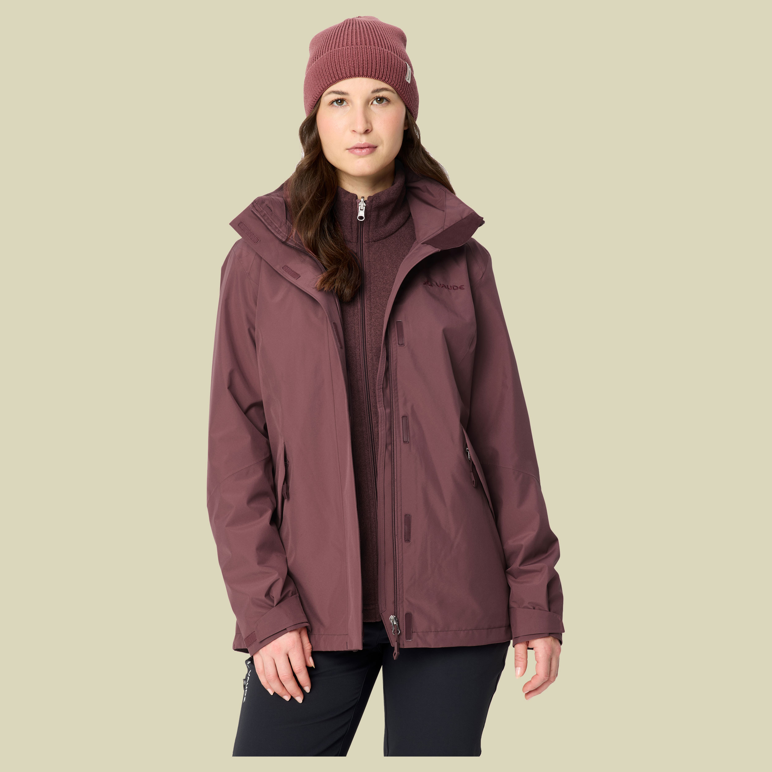 Rosemoor 3in1 Jacket Women 38 rot - ruby dusk