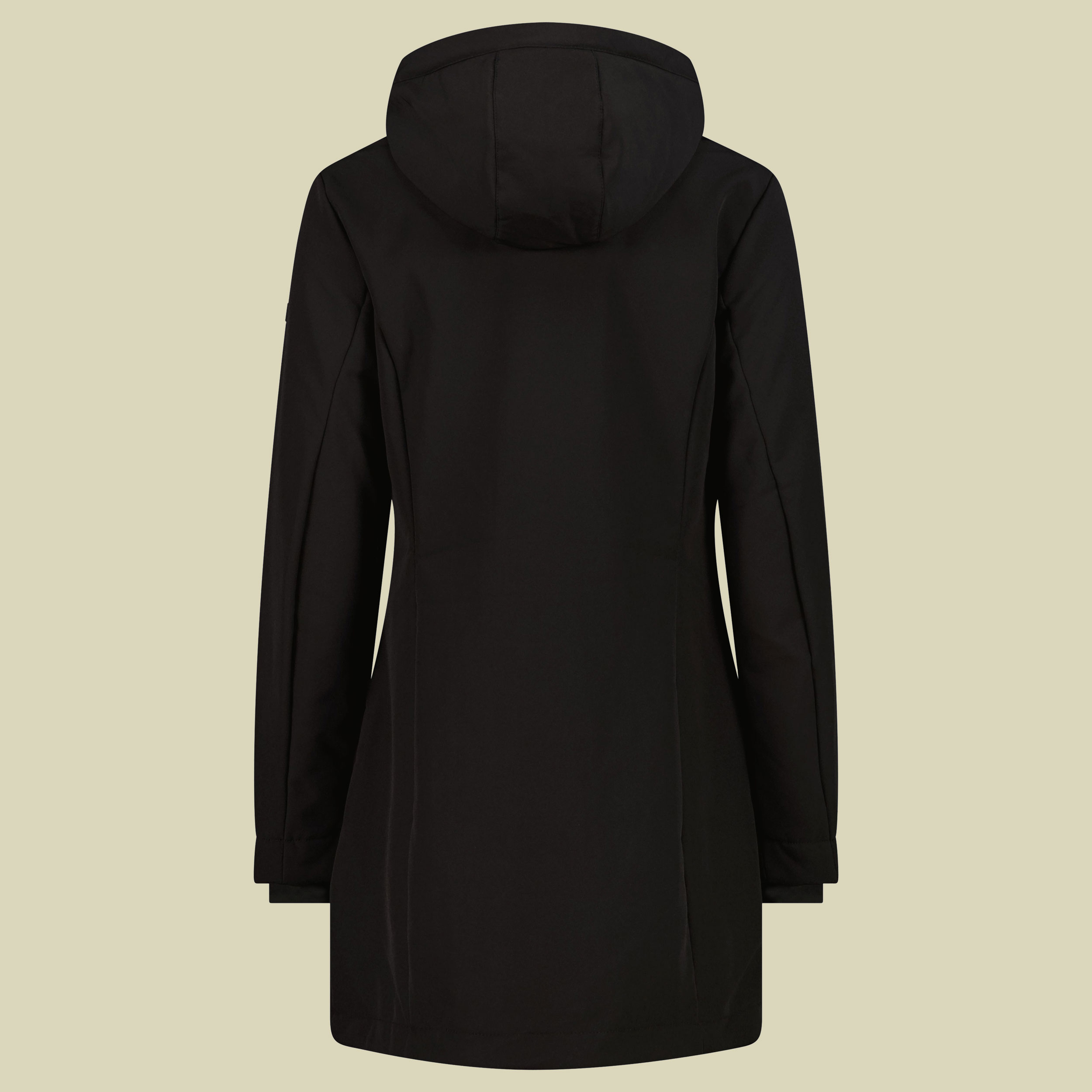 Woman Parka Fix Hood Softshell with Inner Fur 46 schwarz