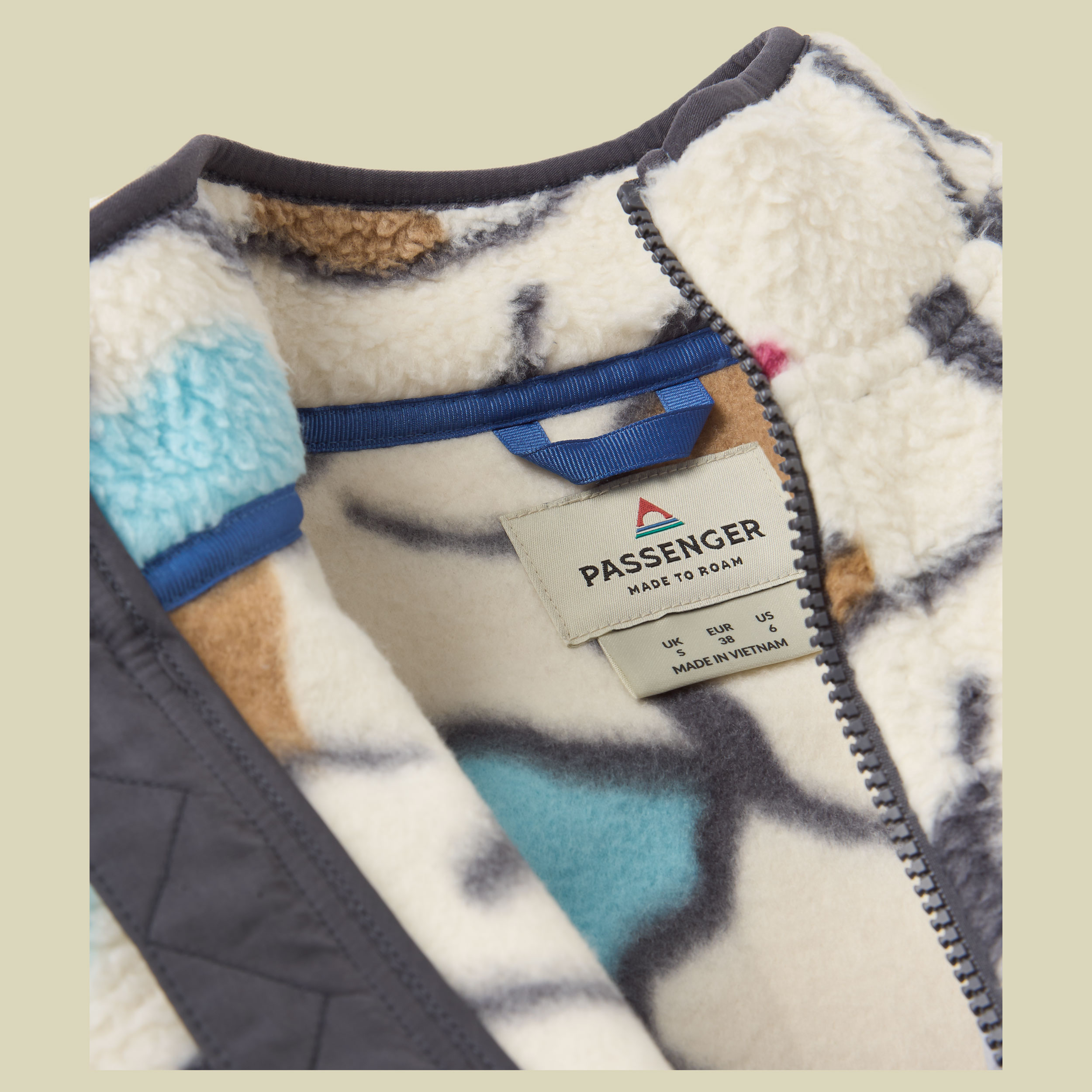 Fairbanks 2.0 Sherpa-Fleece Women XS mehrfarbig - abstract trails off white