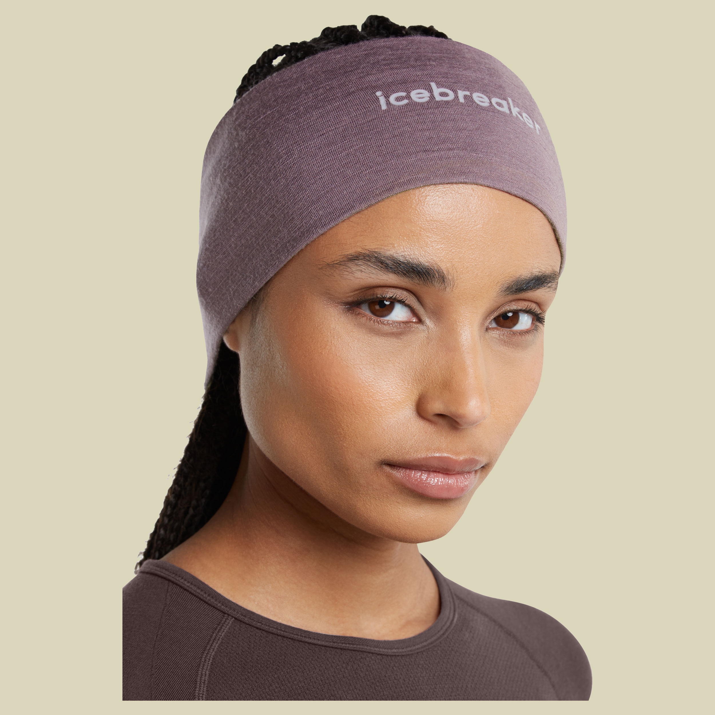 Merino 200 Oasis Headband Unisex lila one size - grey plum