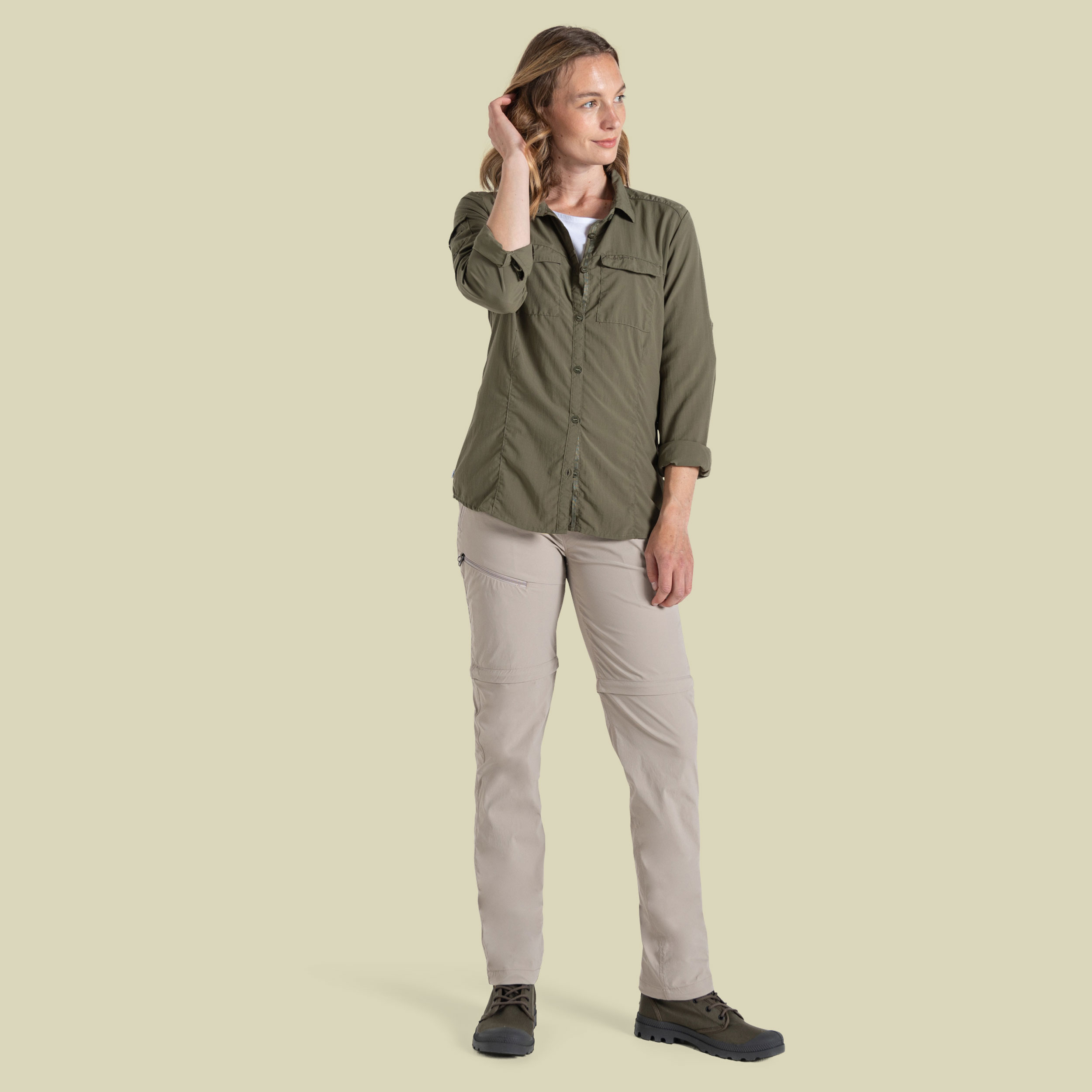 NosiLife Pro Convertible Trousers III Women 44 short beige - soft mushroom (16S)