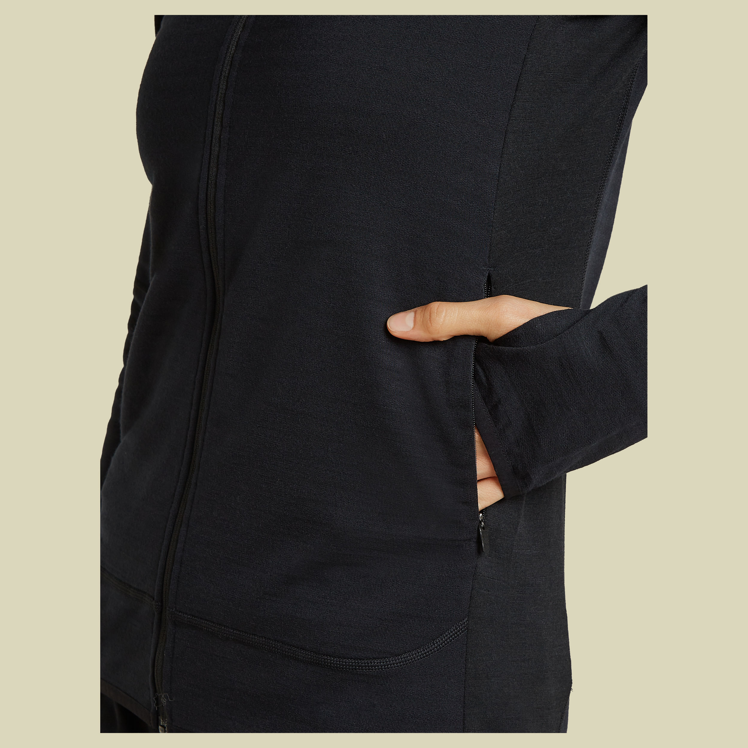Merino 300 RealFleece Descender LS Zip Women L schwarz - black