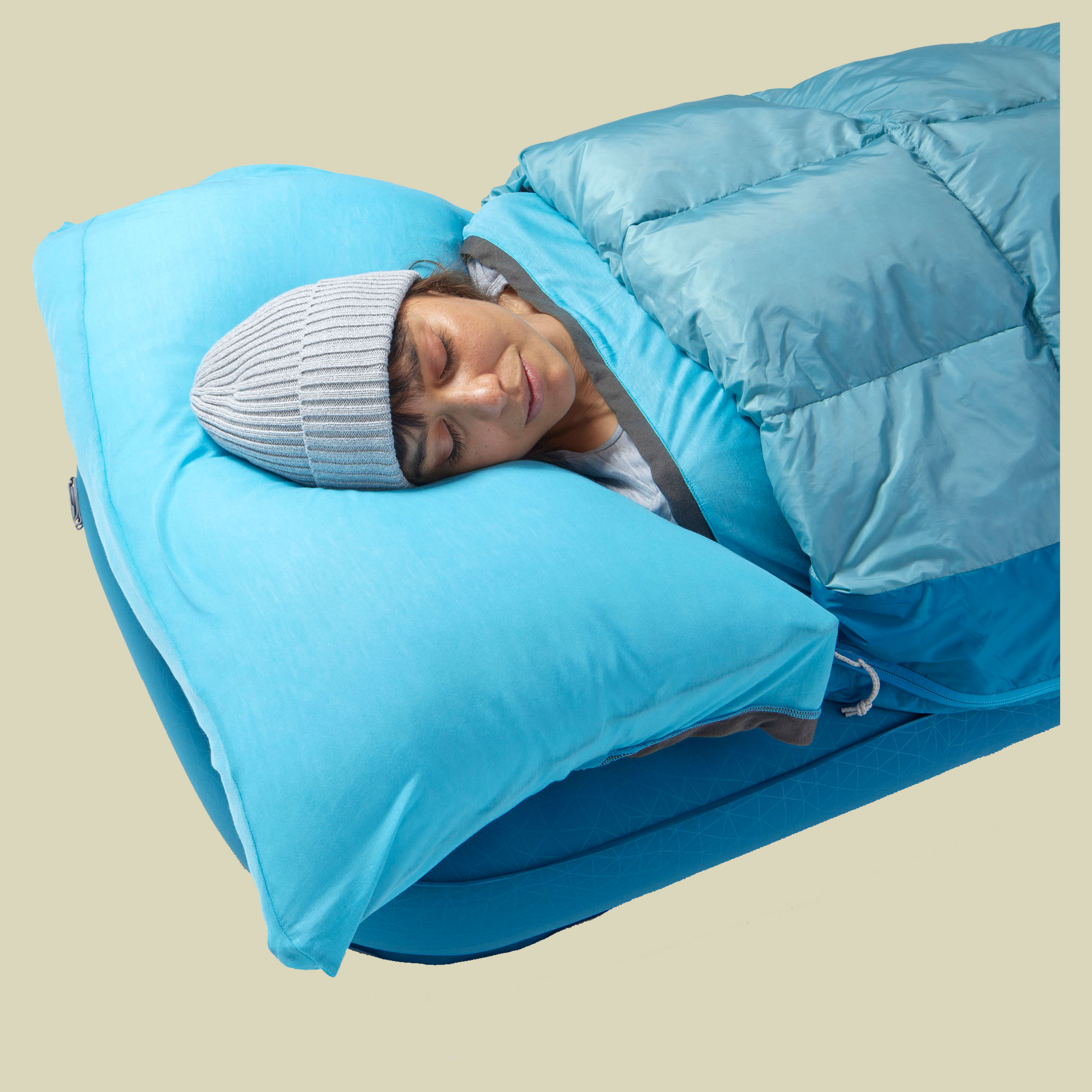 Traveller 7C Down Sleeping Bag 198 cm blau - long aqua sea blue