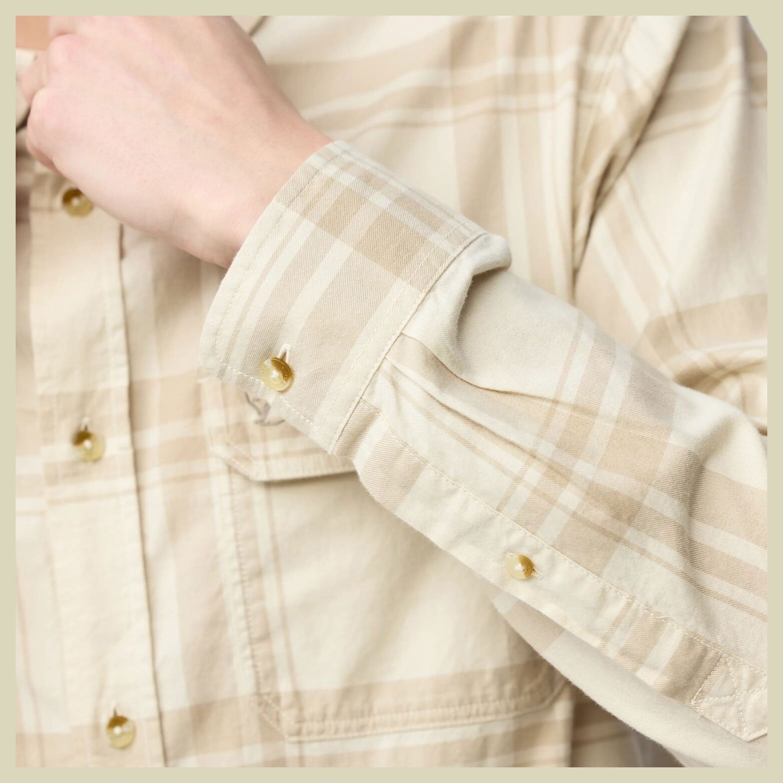 Övik Light Flannel Shirt Men XXL beige - Farbe chalk white-fossil
