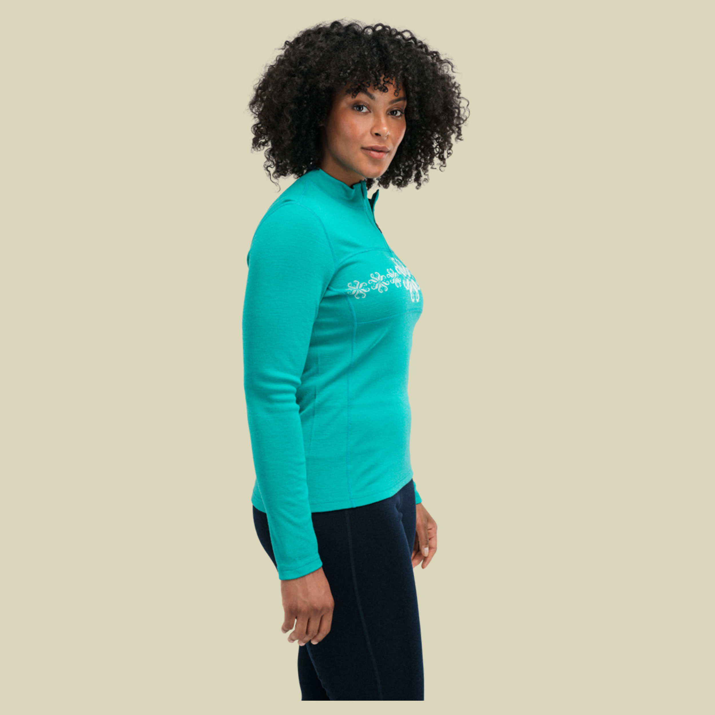 Falkeberg Baselayer Half Zip Women XL türkis - Farbe peacock offwhite