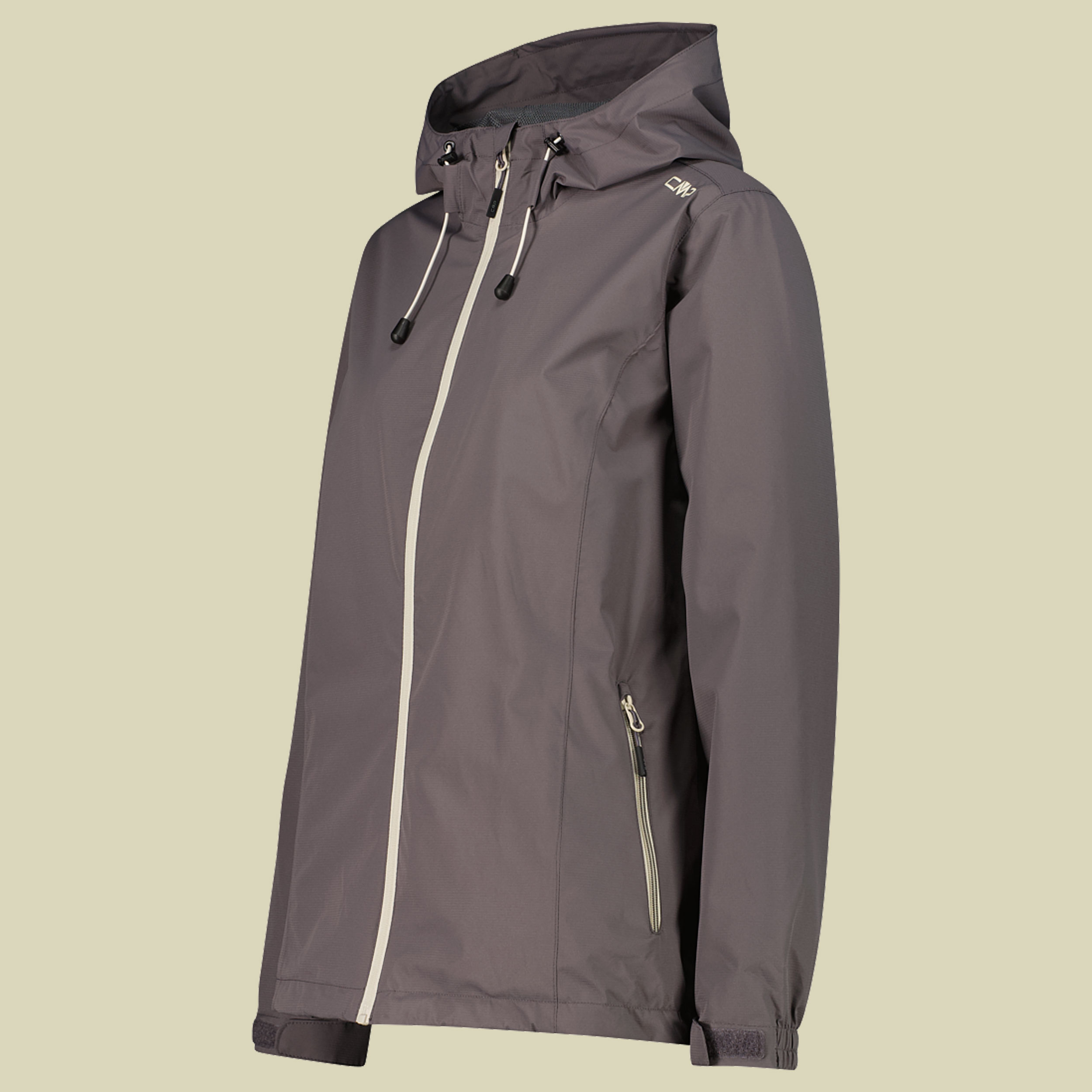 Woman Rain Jacket Fix Hood 39X6636 braun 46  - Q955 terra