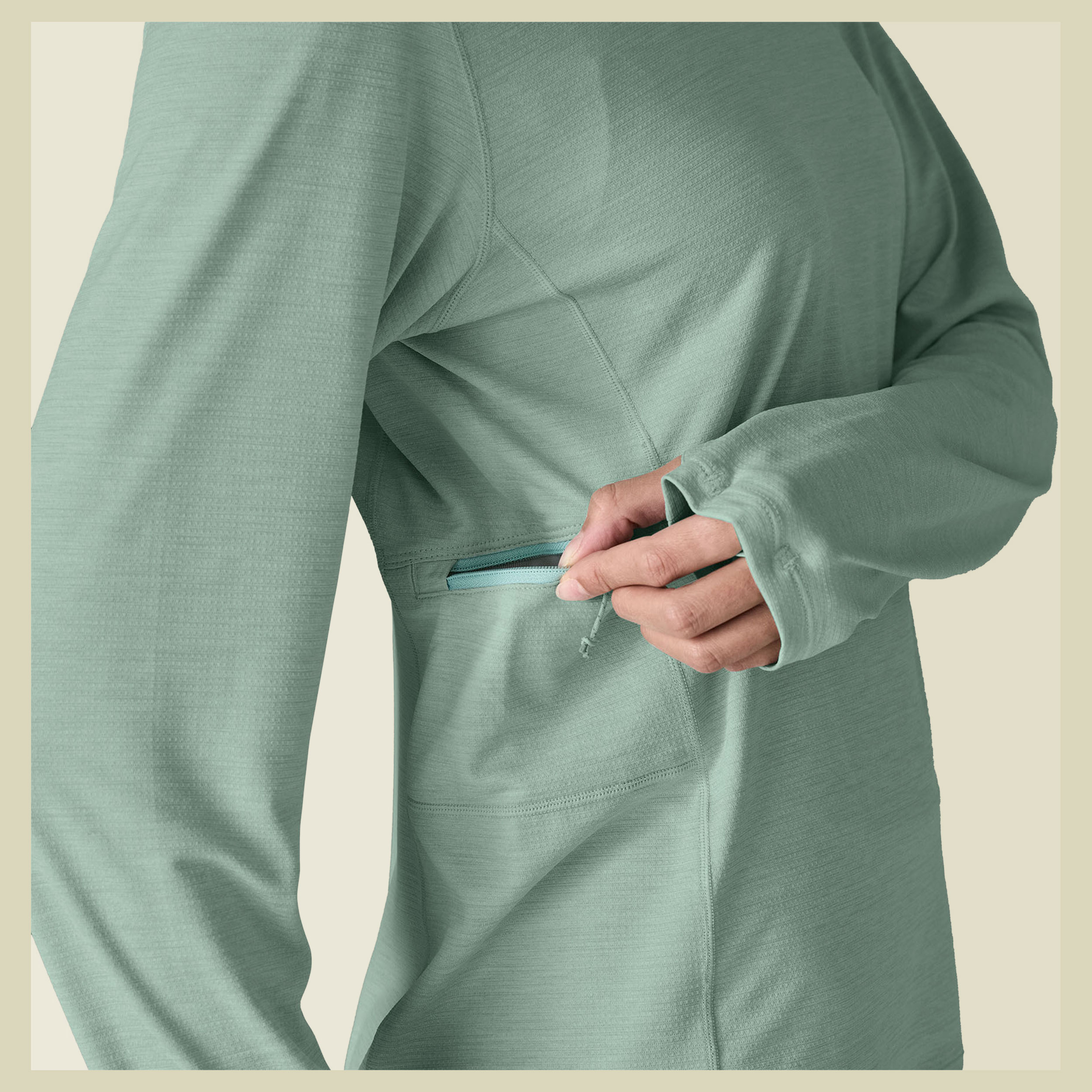 L/S Cap Cool Sun Shirt Women L grün - noveau green-blue sage x-dye