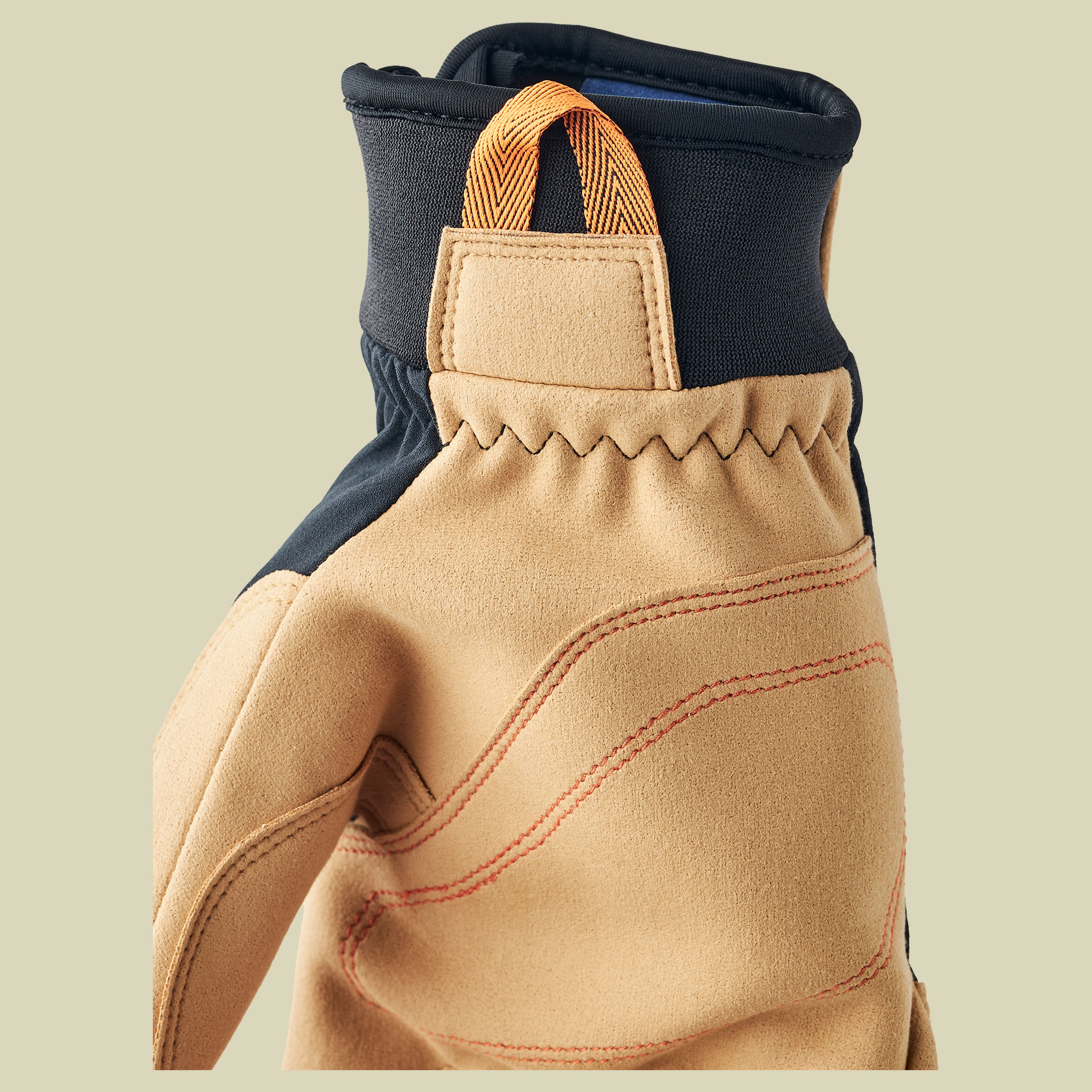 Climbers Duratan Long - 5 finger Größe 9 beige - black/tan