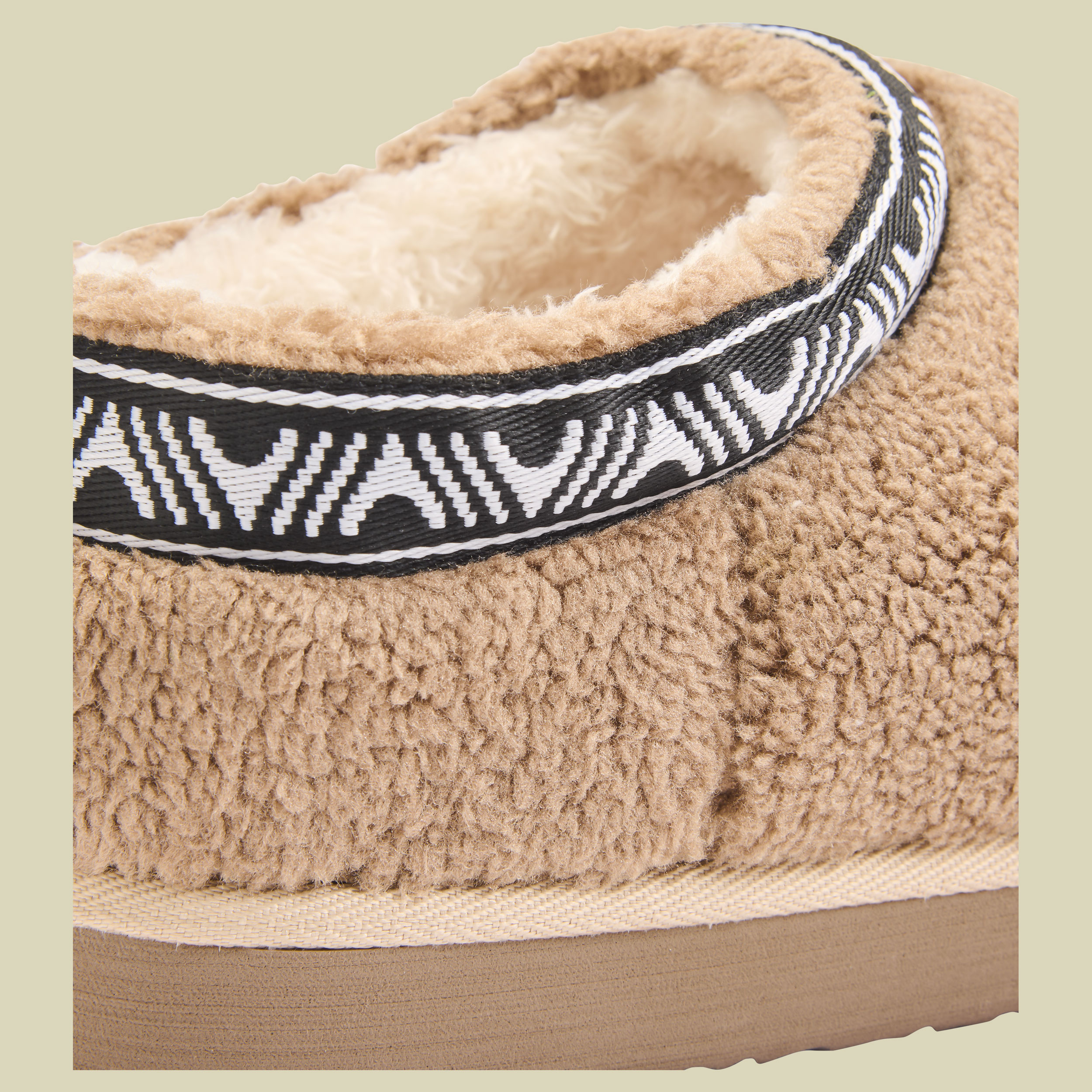 Ember Sherpa Fleece Slipper UK 6 biscuit