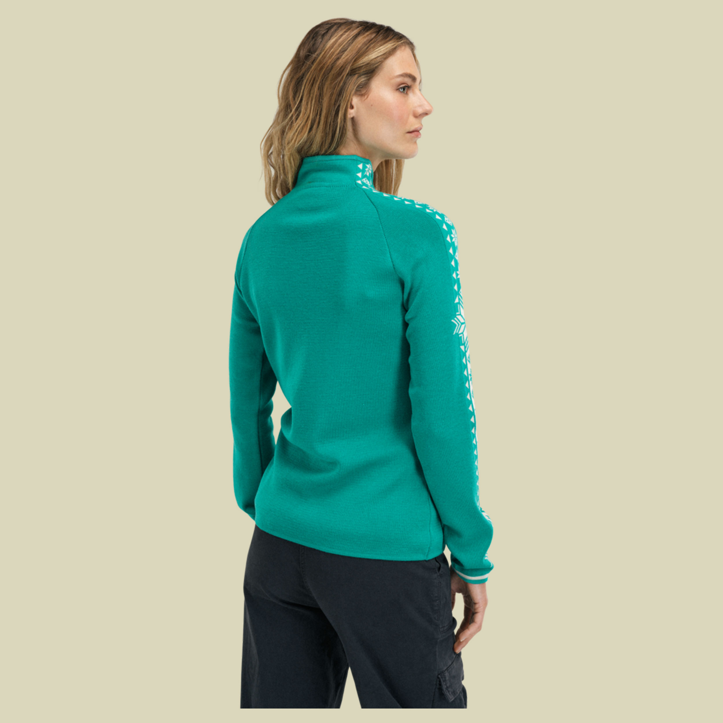 Geilo Sweater Women L türkis - Farbe peacock offwhite