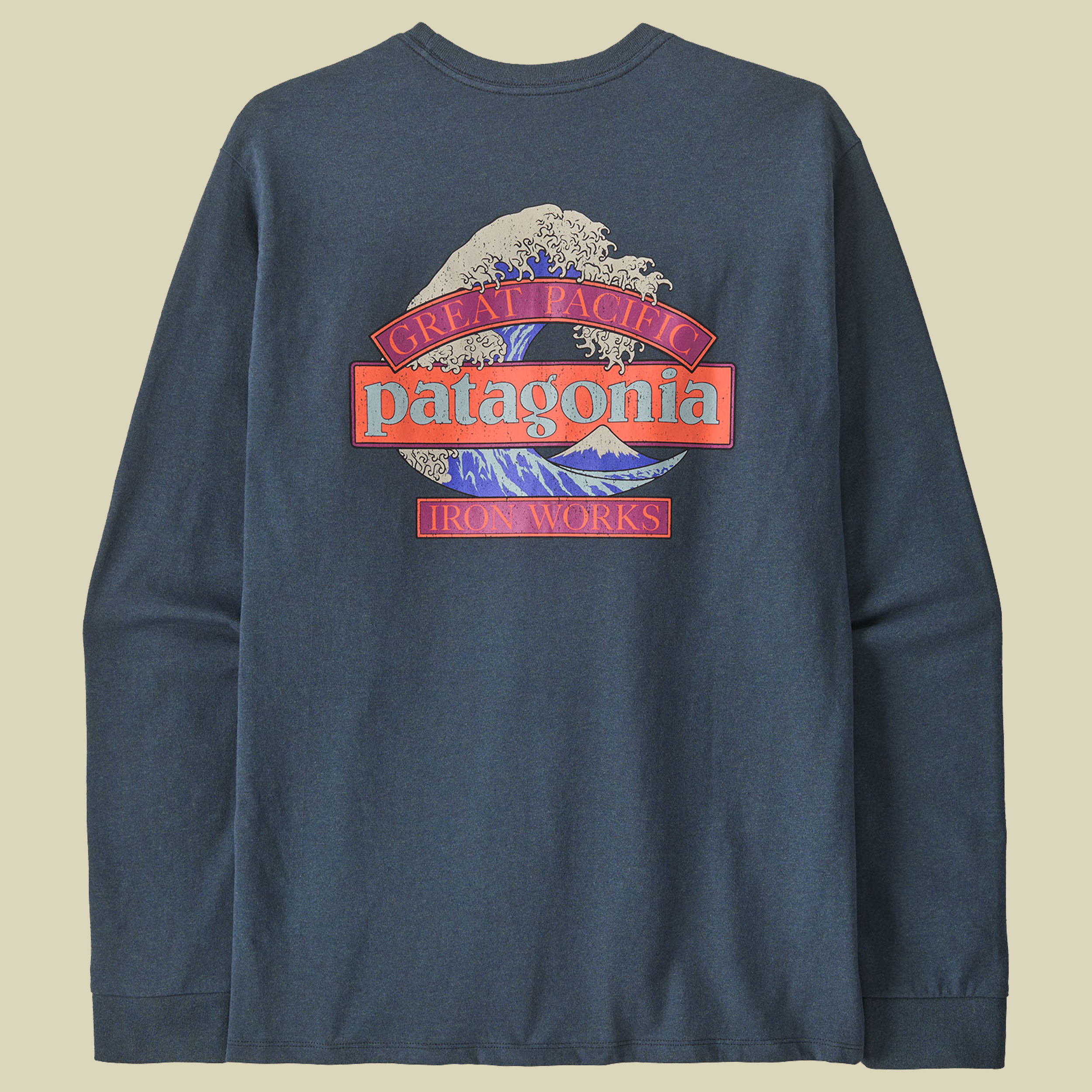 Long-Sleeved Great Waves Responsibili-Tee Men S blau - summit blue