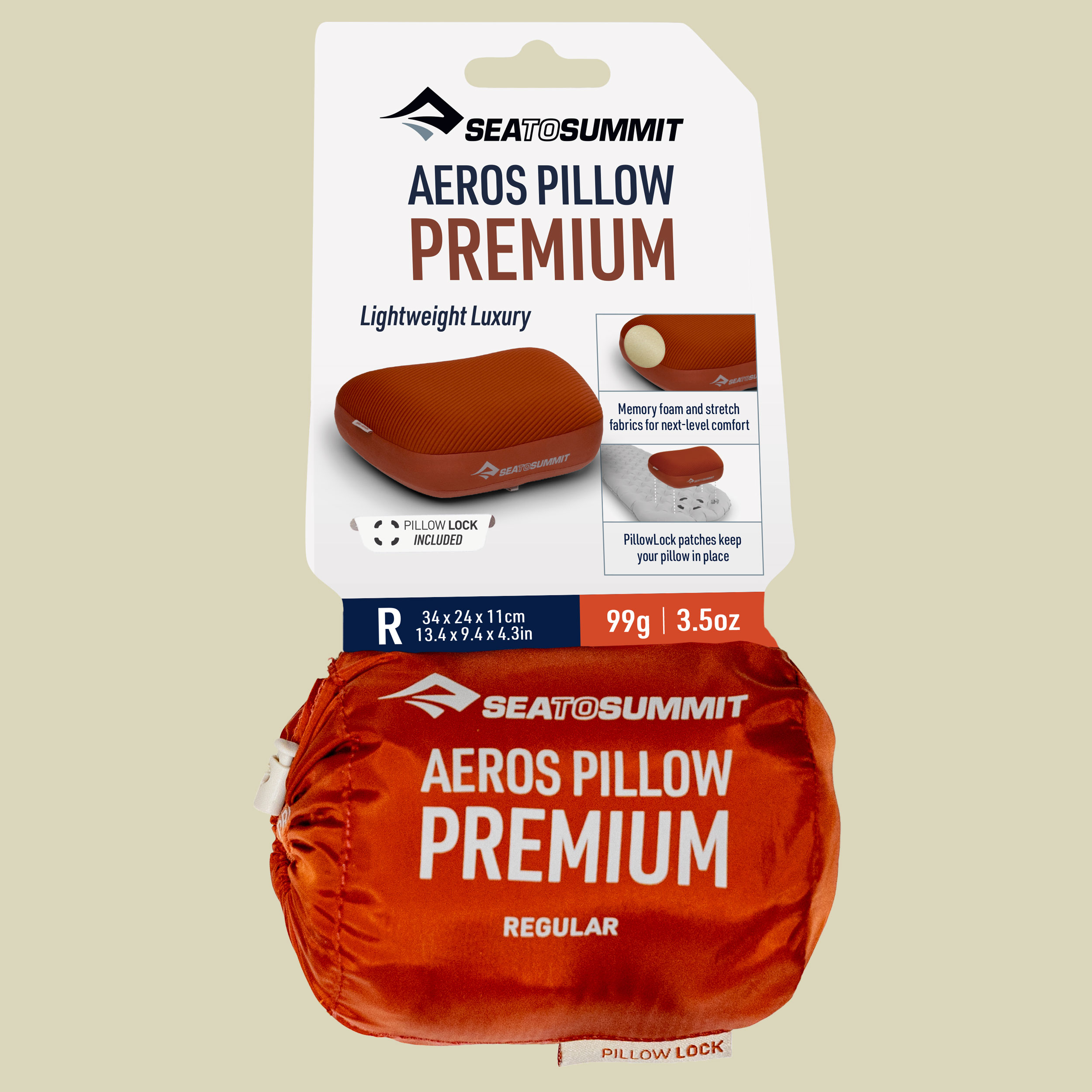 Aeros Ultralight Premium Pillow x-large rot - Farbe picante