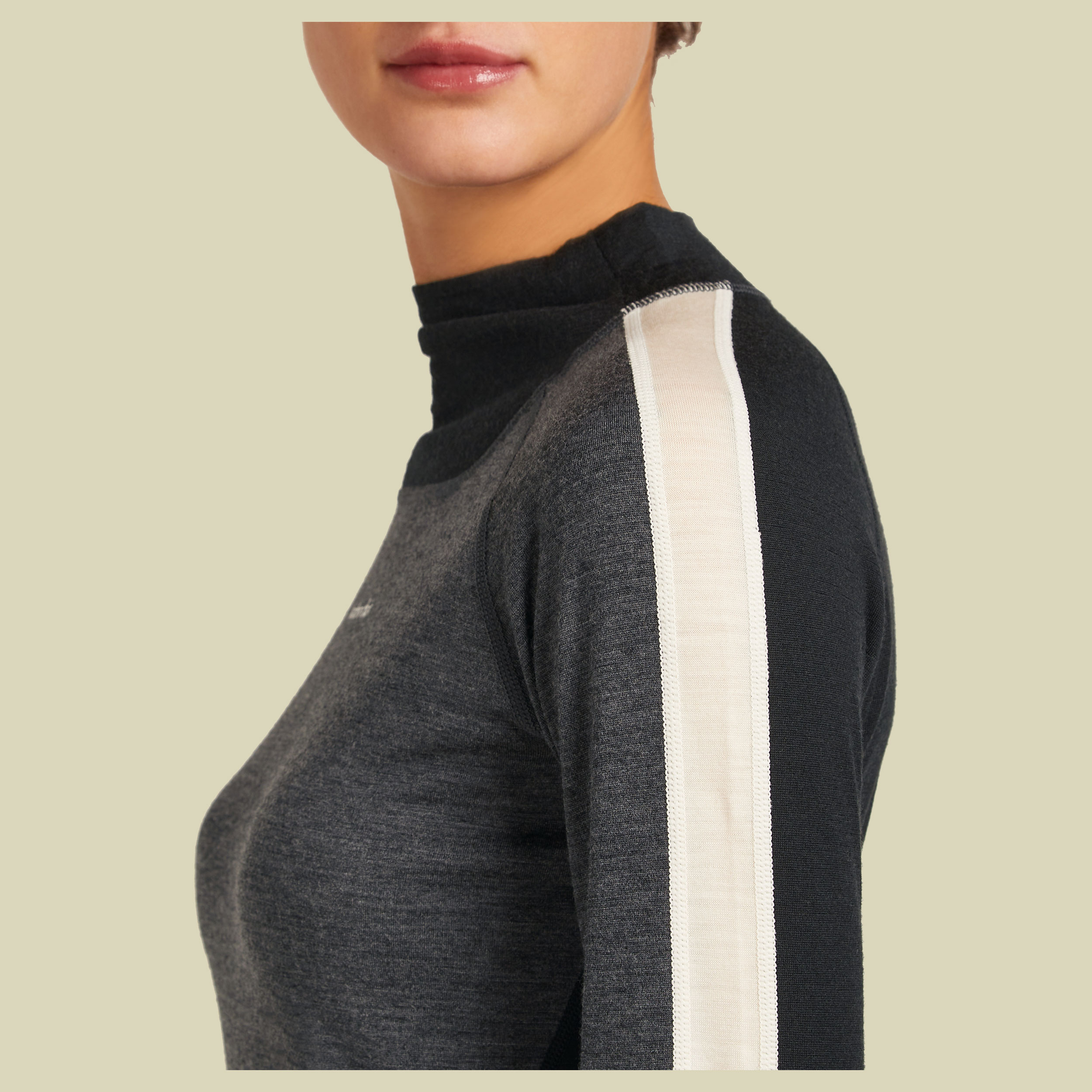Merino 200 Oasis+ LS High Neck Women XL grau - black/jet hthr/undyed/CB