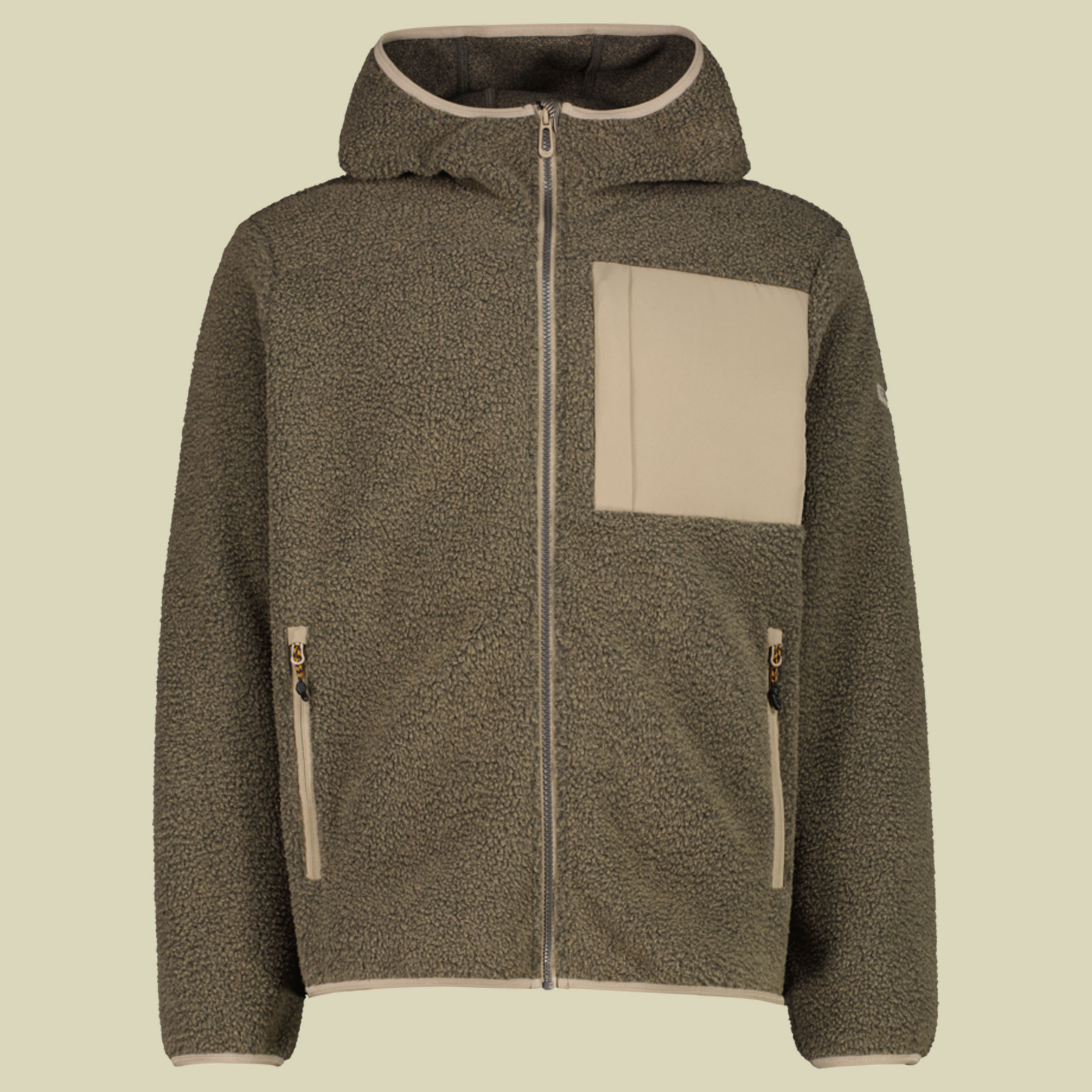 Jacket Fix Hood Teddy Fur Men 36P3087 48 beige - teak melange P727