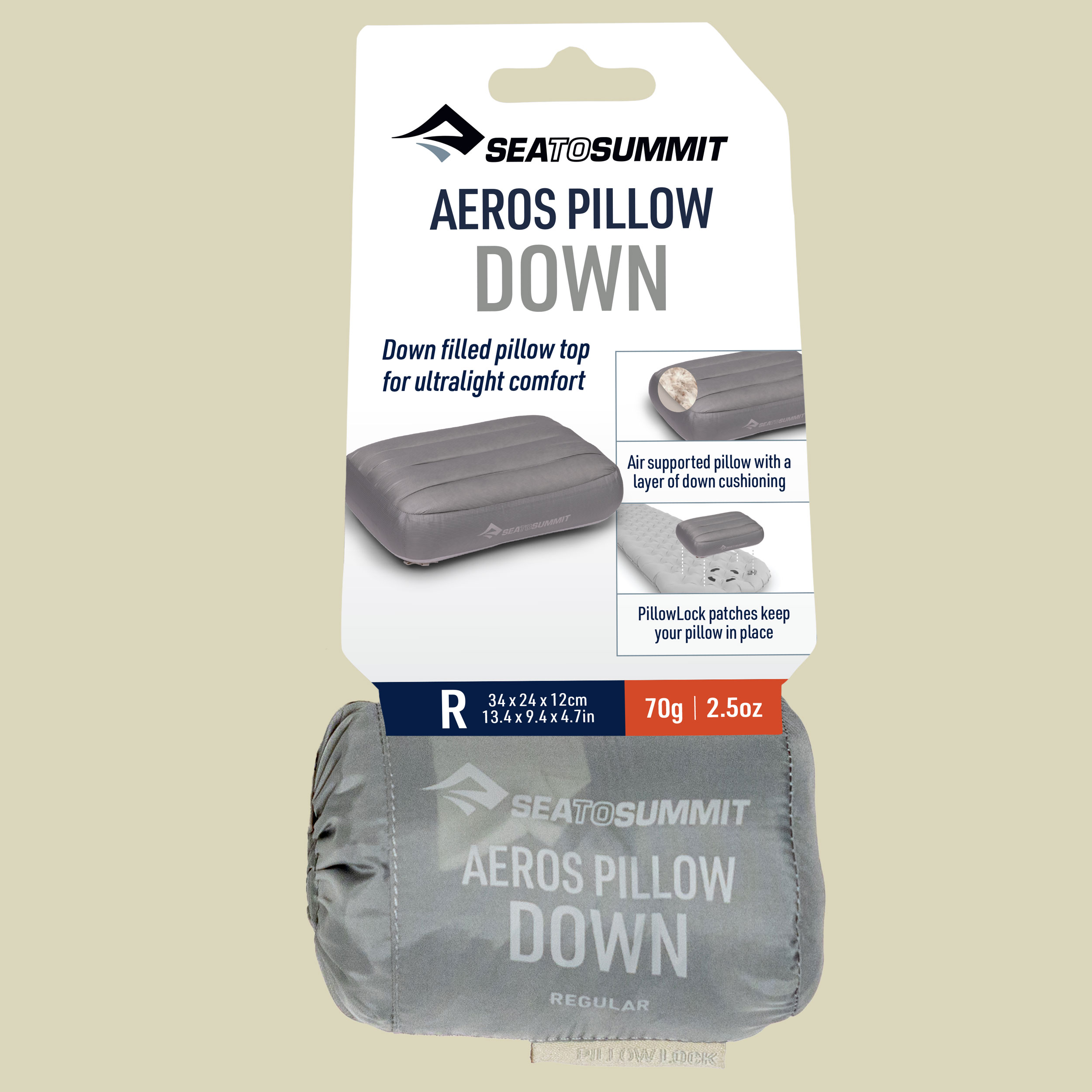 Aeros Down Pillow large grau - Farbe neutral grey