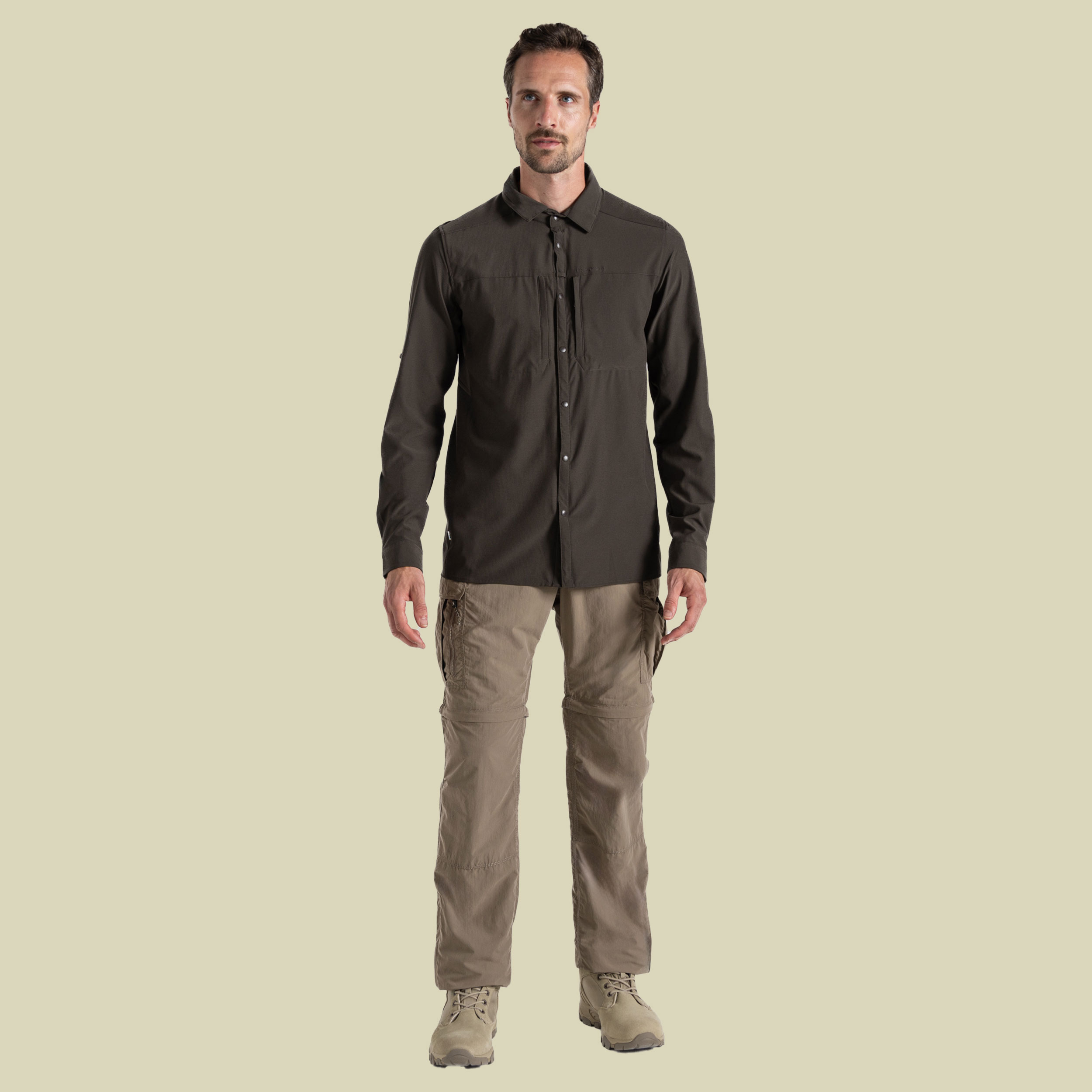 NosiLife Pro Long Sleeved Shirt V Men S braun - woodland green