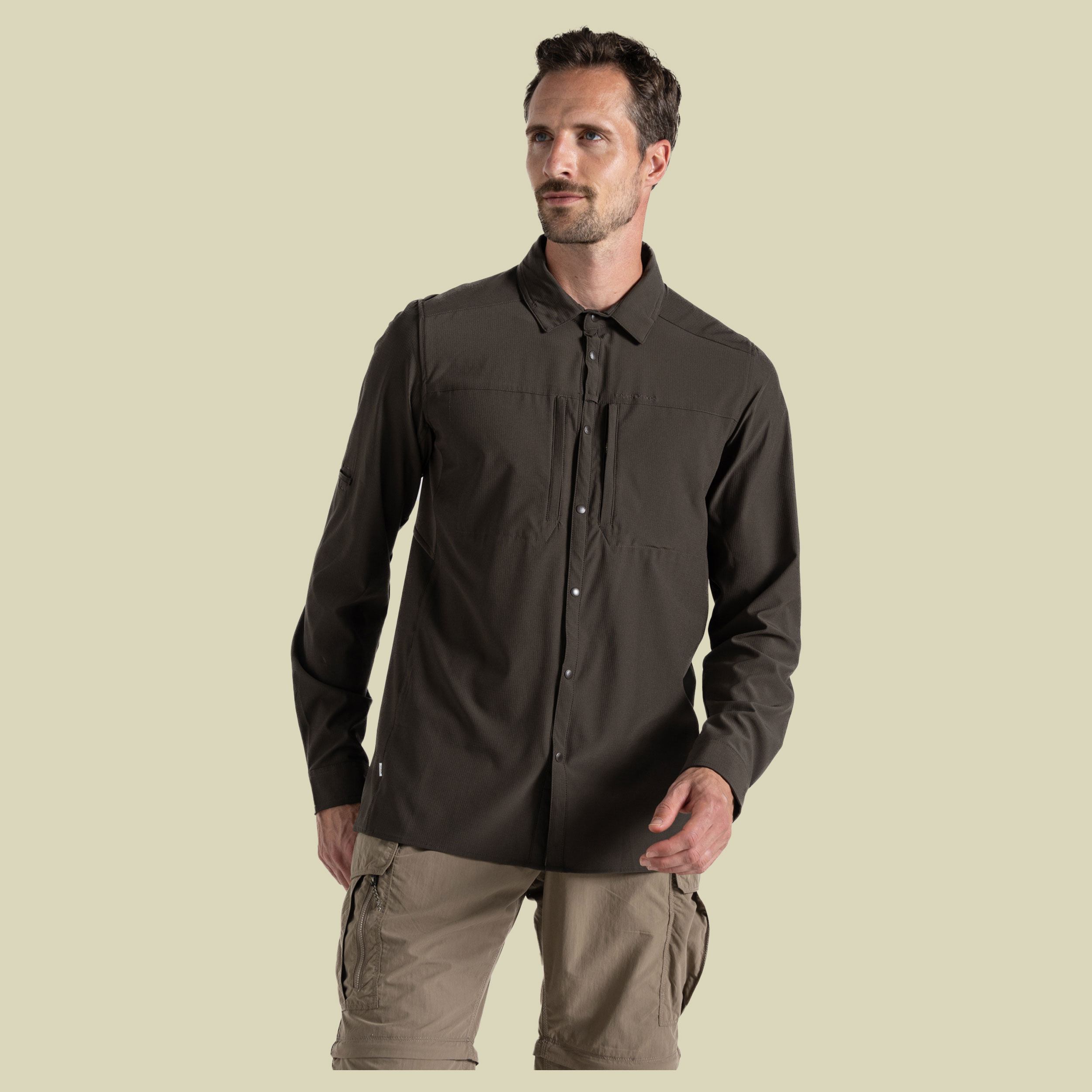 NosiLife Pro Long Sleeved Shirt V Men S braun - woodland green