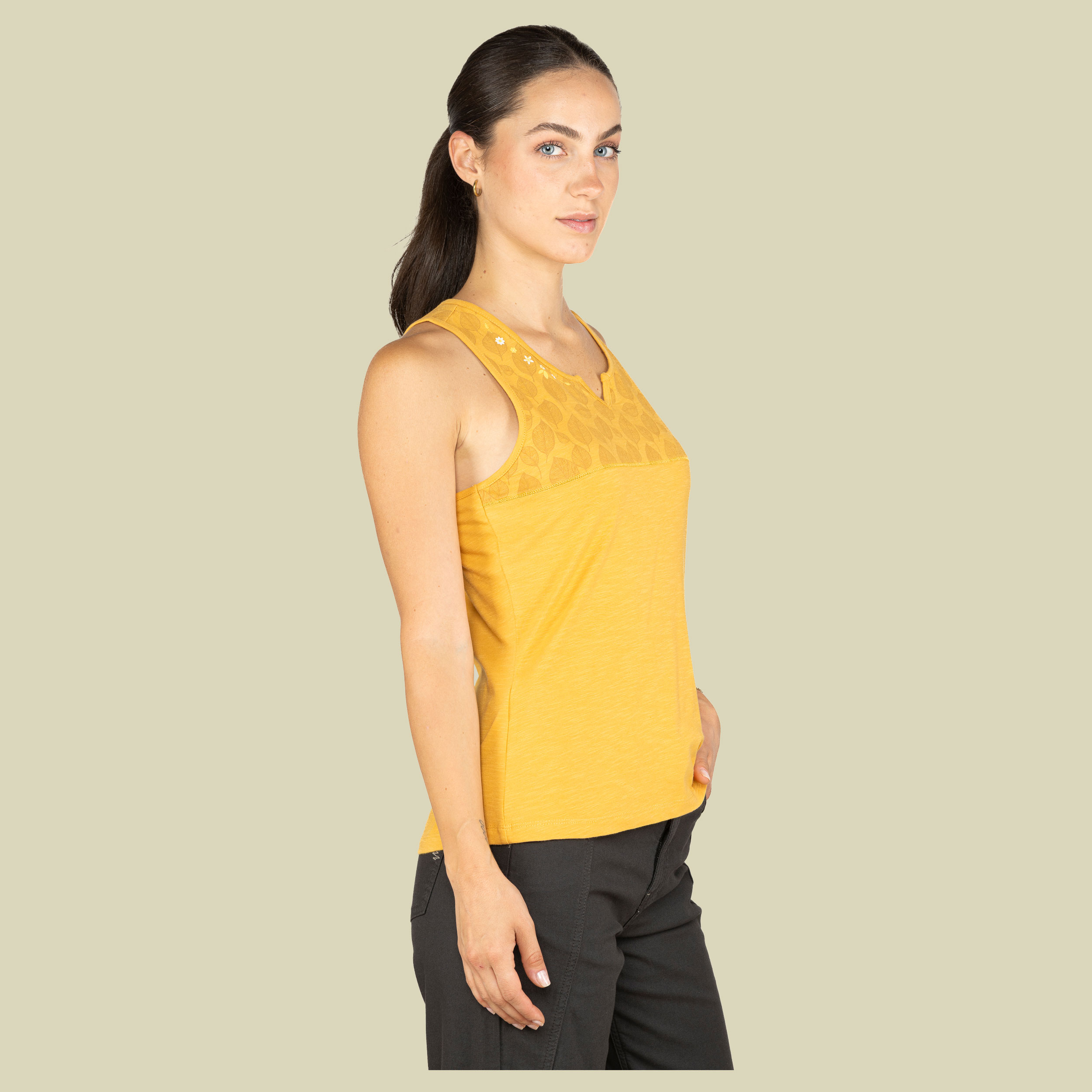 Korfu Leaves Women 42 gelb - Farbe ochre