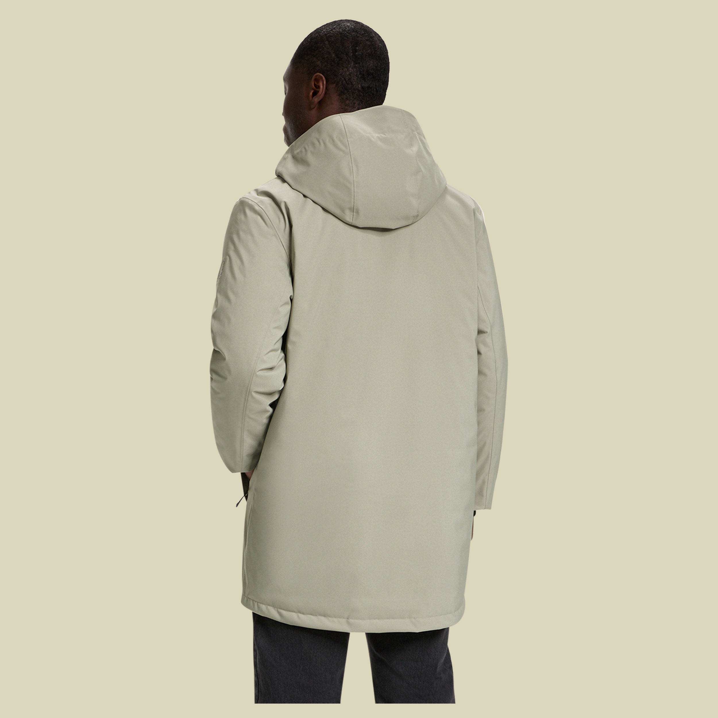 Lauge Harshell Down Jacket Men XL beige - vetiver green