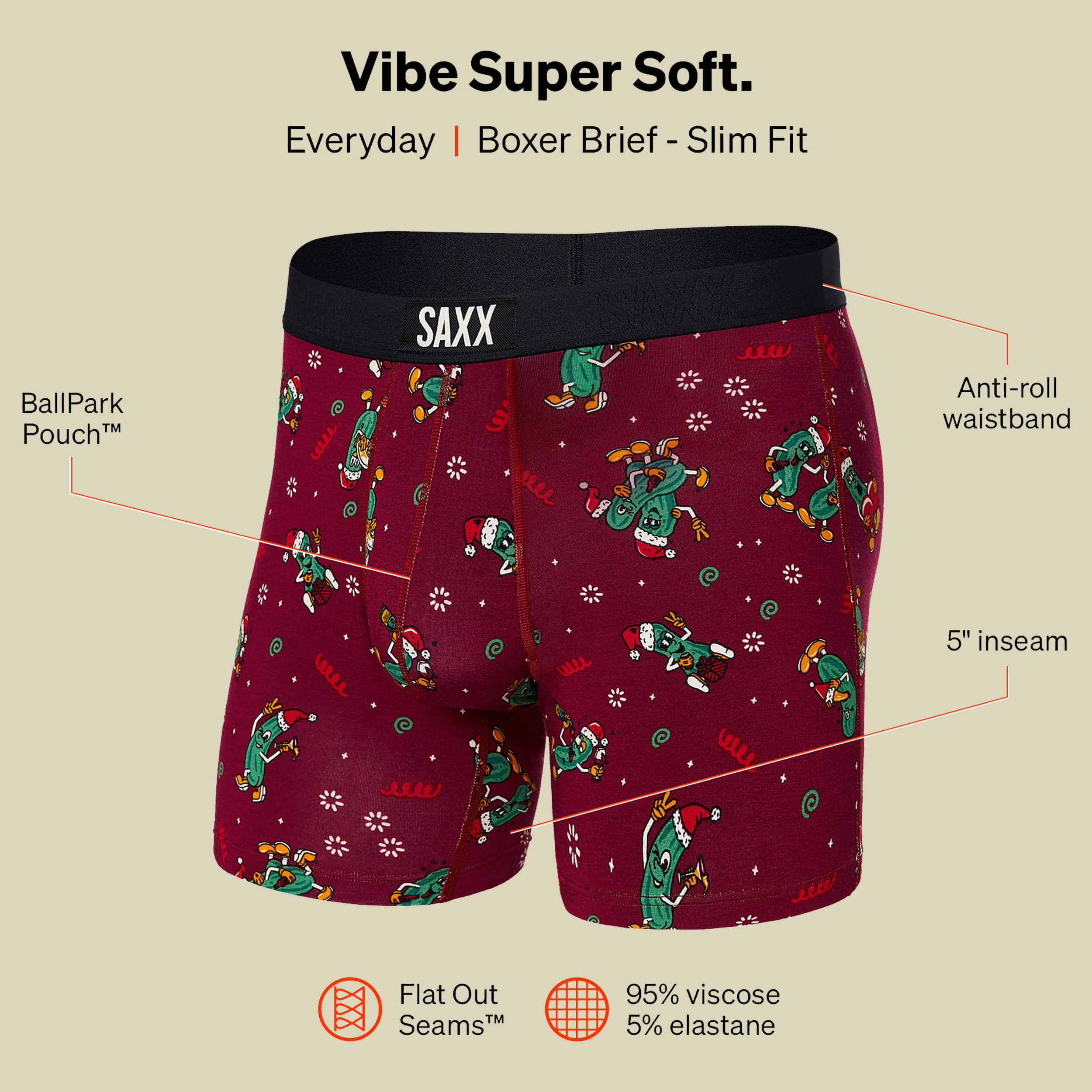 Vibe Super Soft Boxer Brief Größe S Farbe pickled-merlot