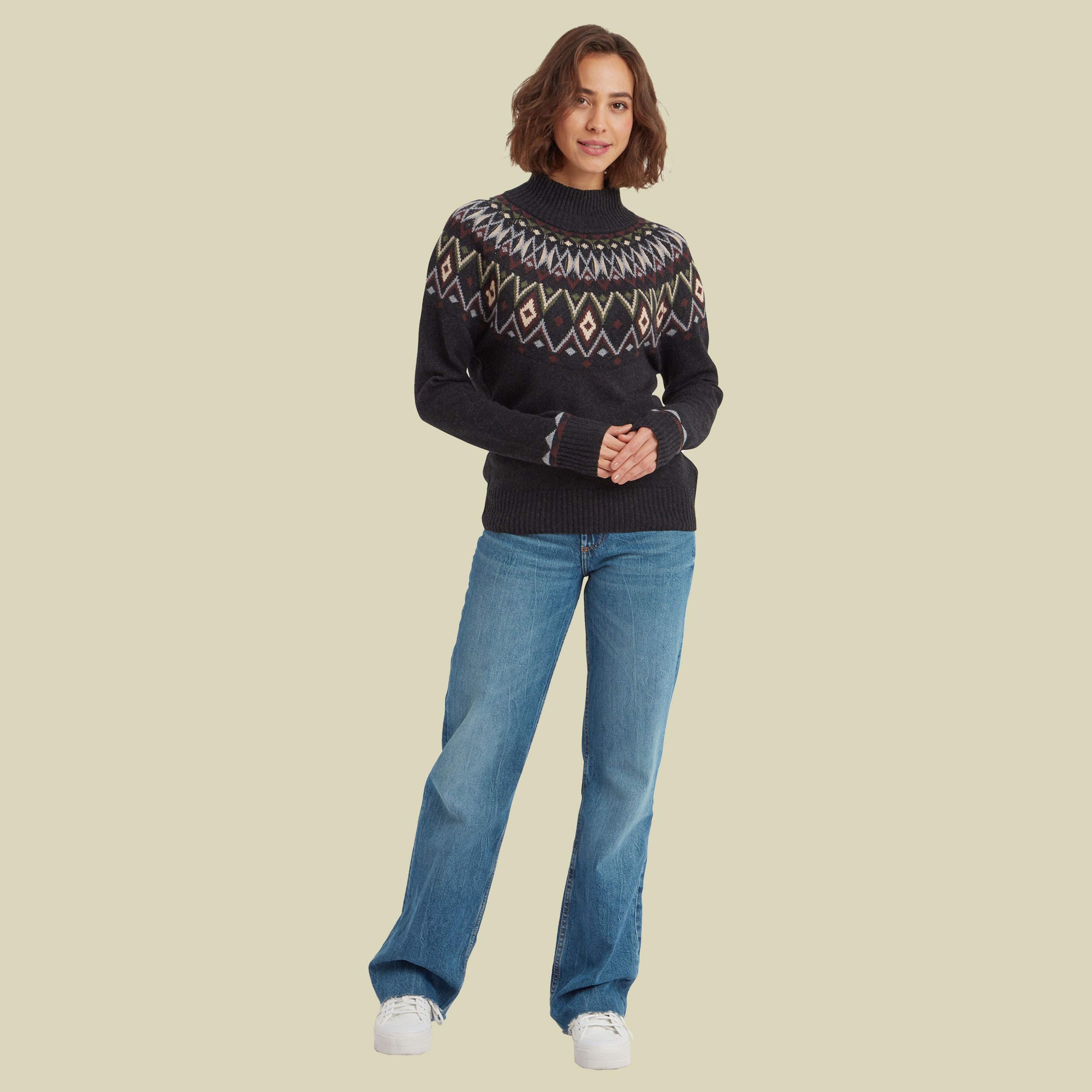 Indu Mock Neck Sweater Women S schwarz - Farbe black