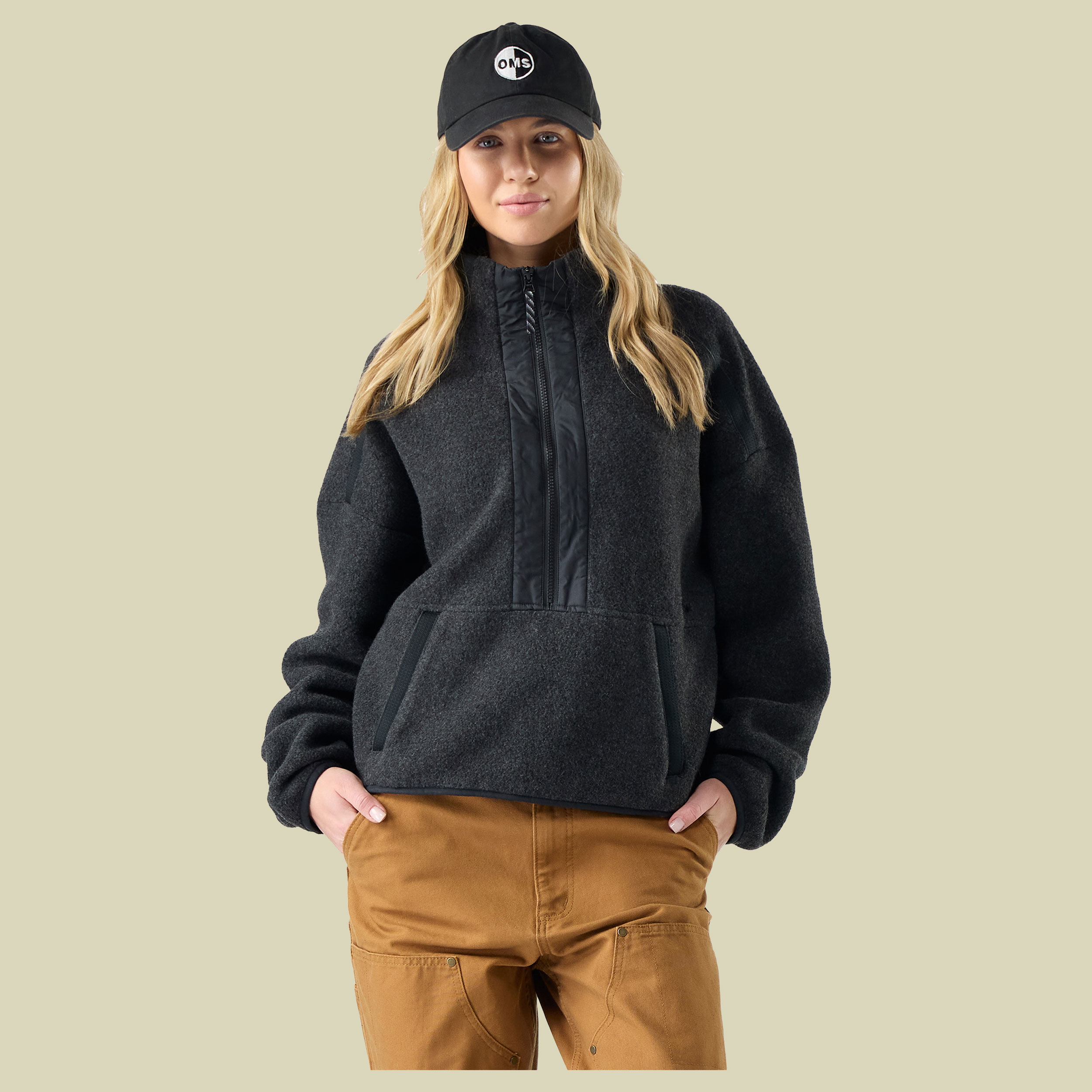 Second Cut Fleece 1/2 Zip Women XL grau - charcoal