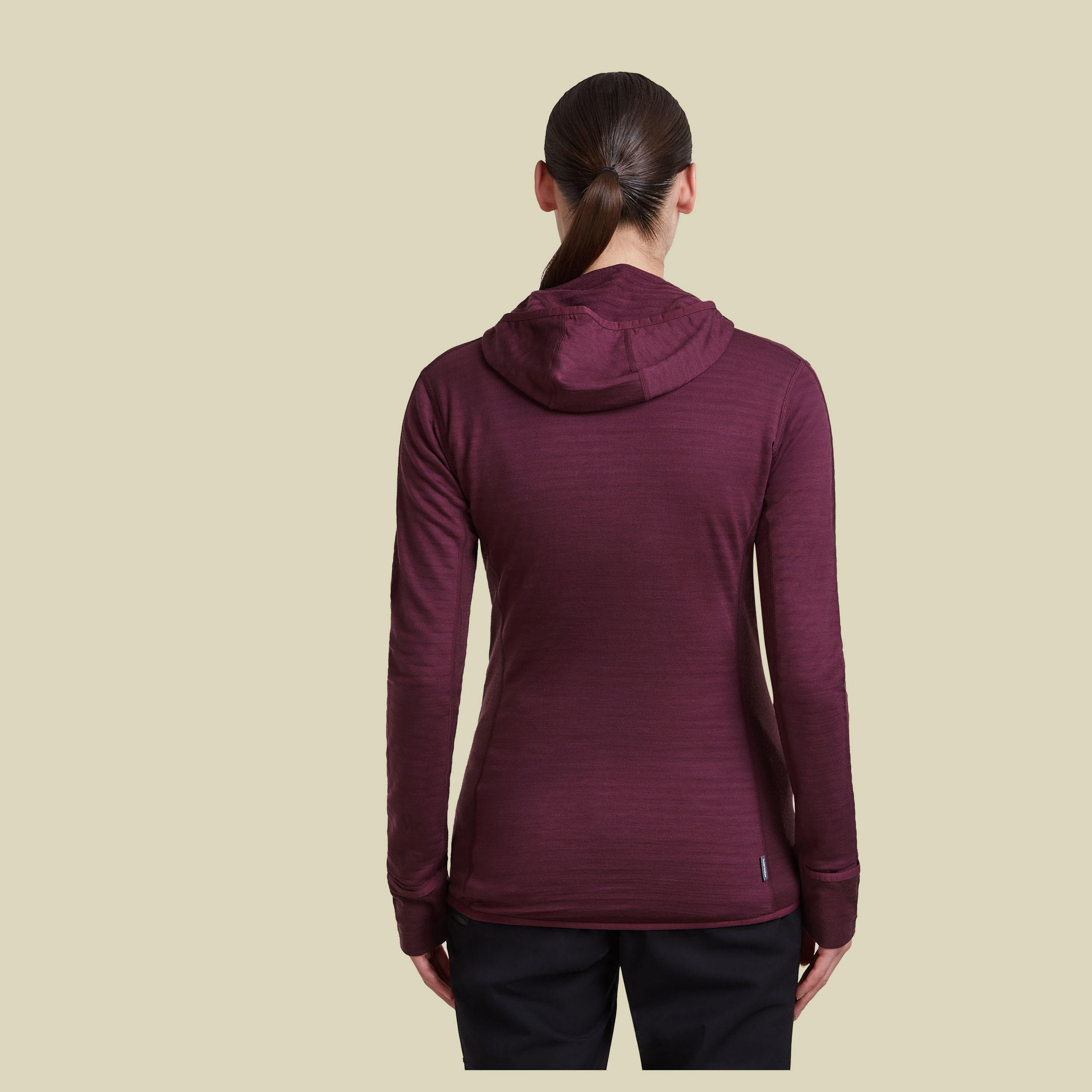 Merino 300 RealFleece Descender LS Zip Hoodie Women L - dk berry