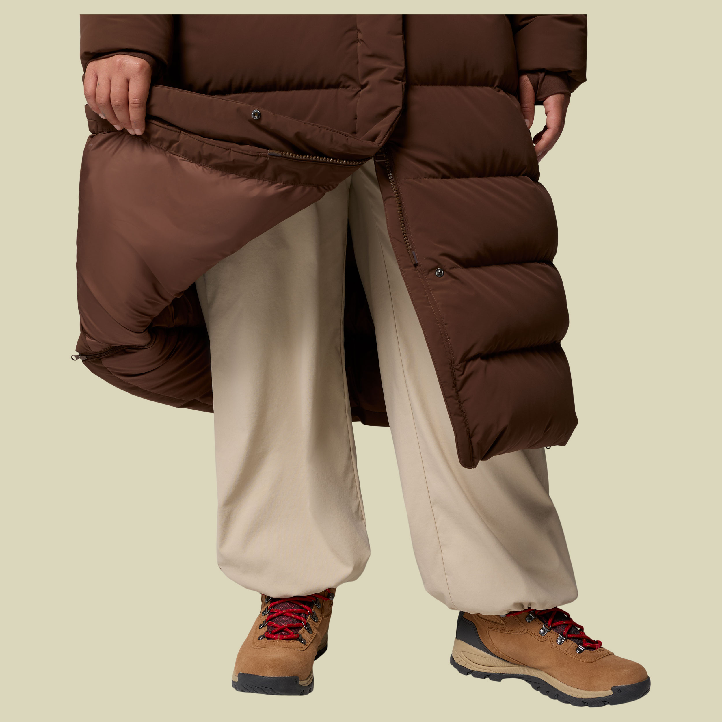 Amaze Puff Long Hooded Jacket Women XS braun - tobacco