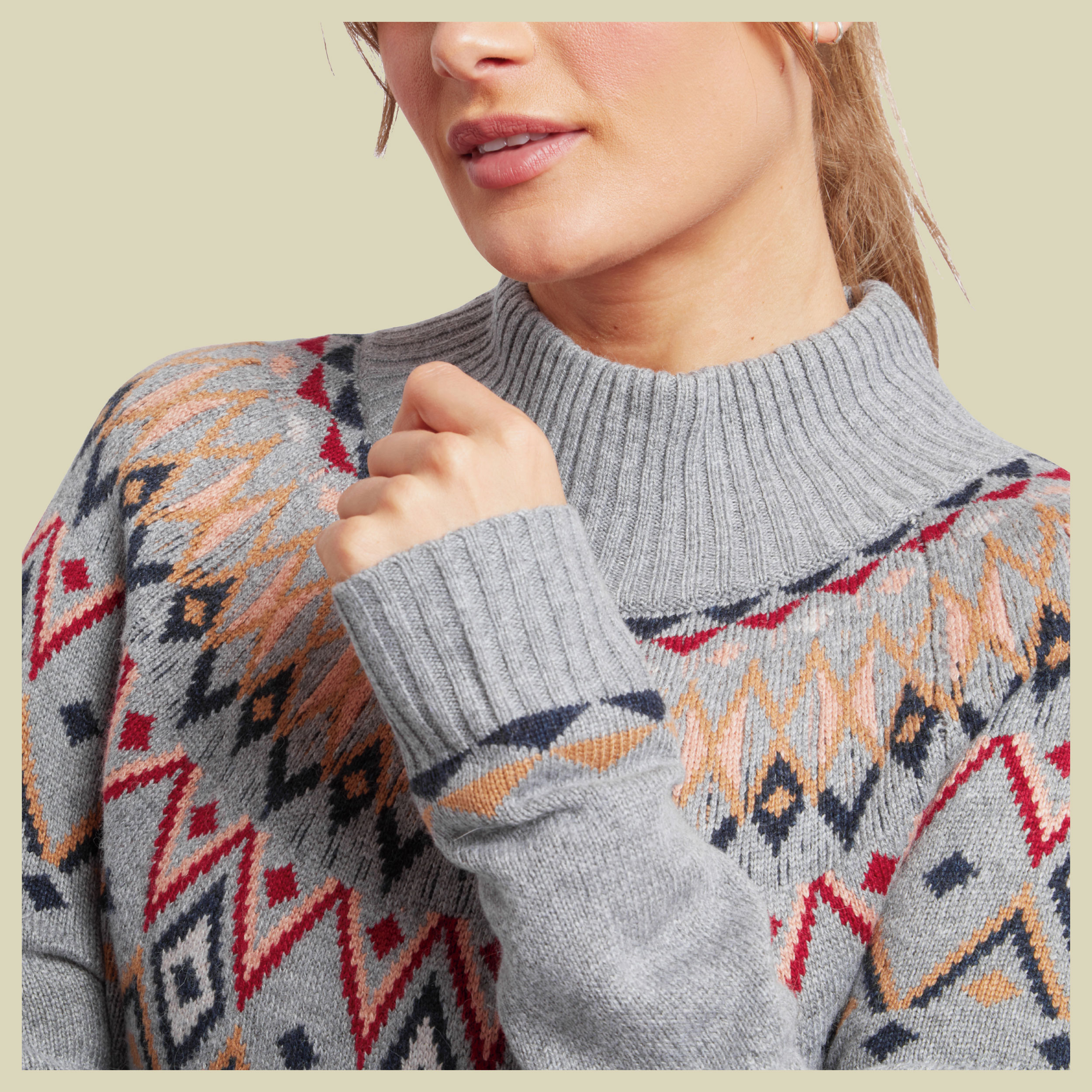 Indu Mock Neck Women Größe L  Farbe monsoon grey