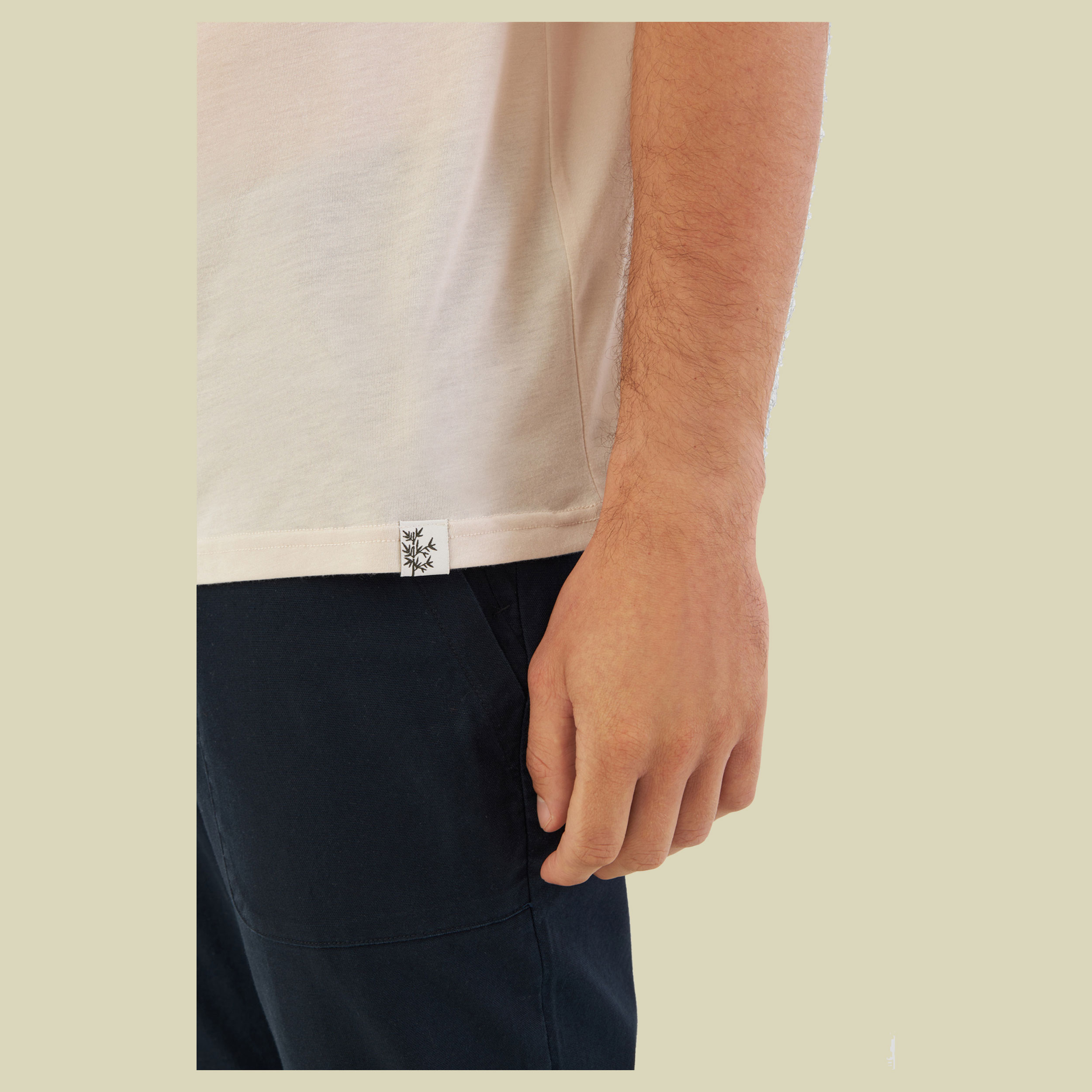 T-Shirt Rune Bamboo Men XXL beige - beige/olive