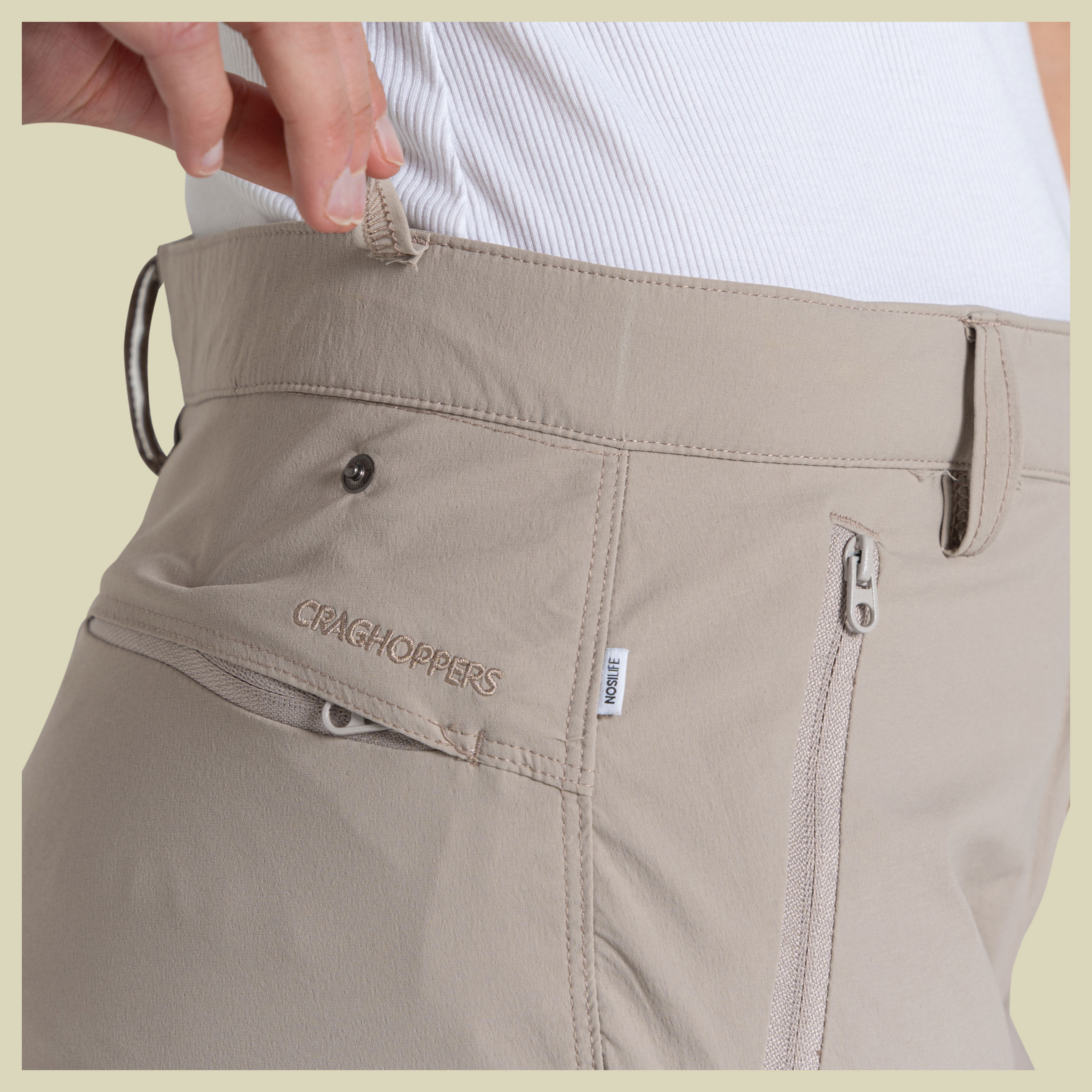 NosiLife Pro Convertible Trousers III Women 44 short beige - soft mushroom (16S)