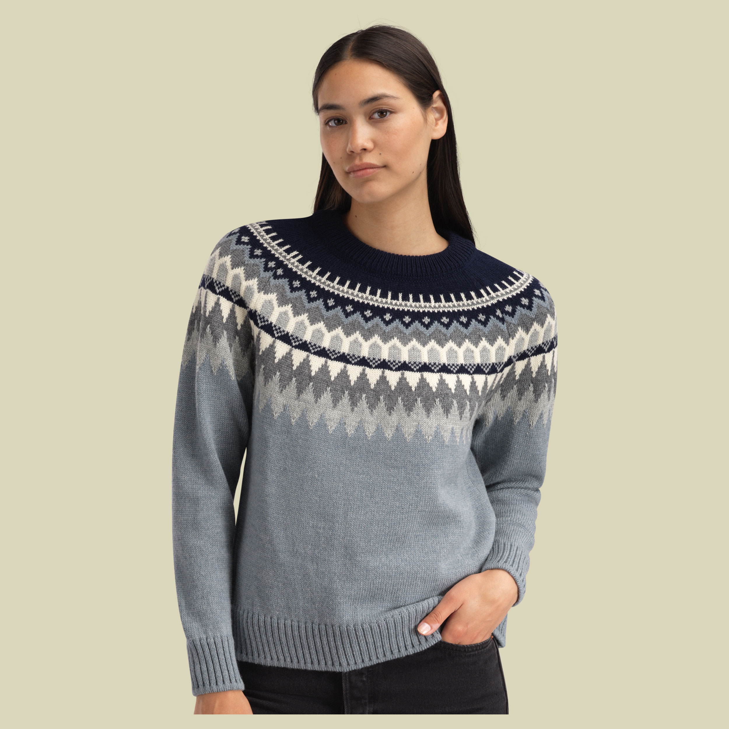 Losna Fem Sweater Women M blau - mid blue melange
