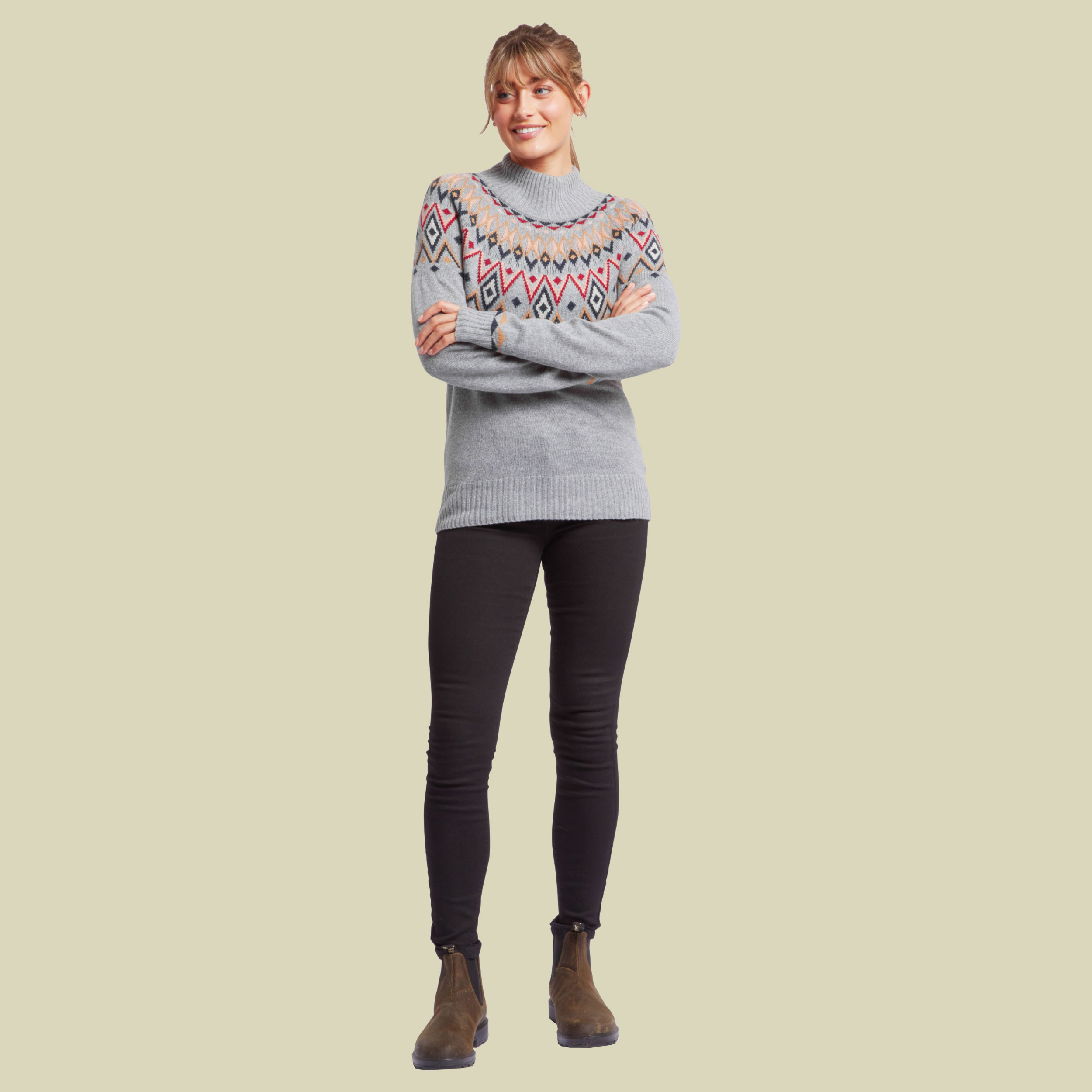 Indu Mock Neck Women Größe L  Farbe monsoon grey