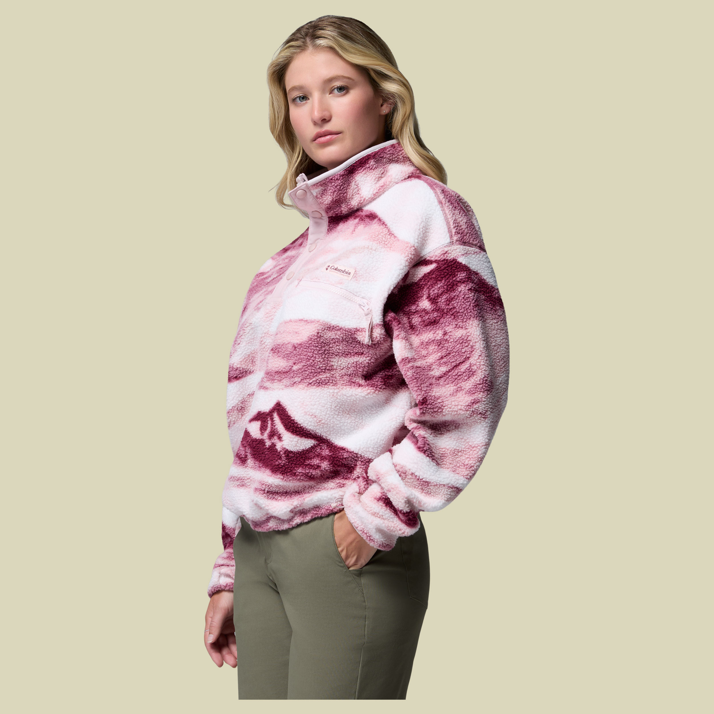 Helvetia II Printed Cropped Half Snap Women L lila1 - antique mauve, summits