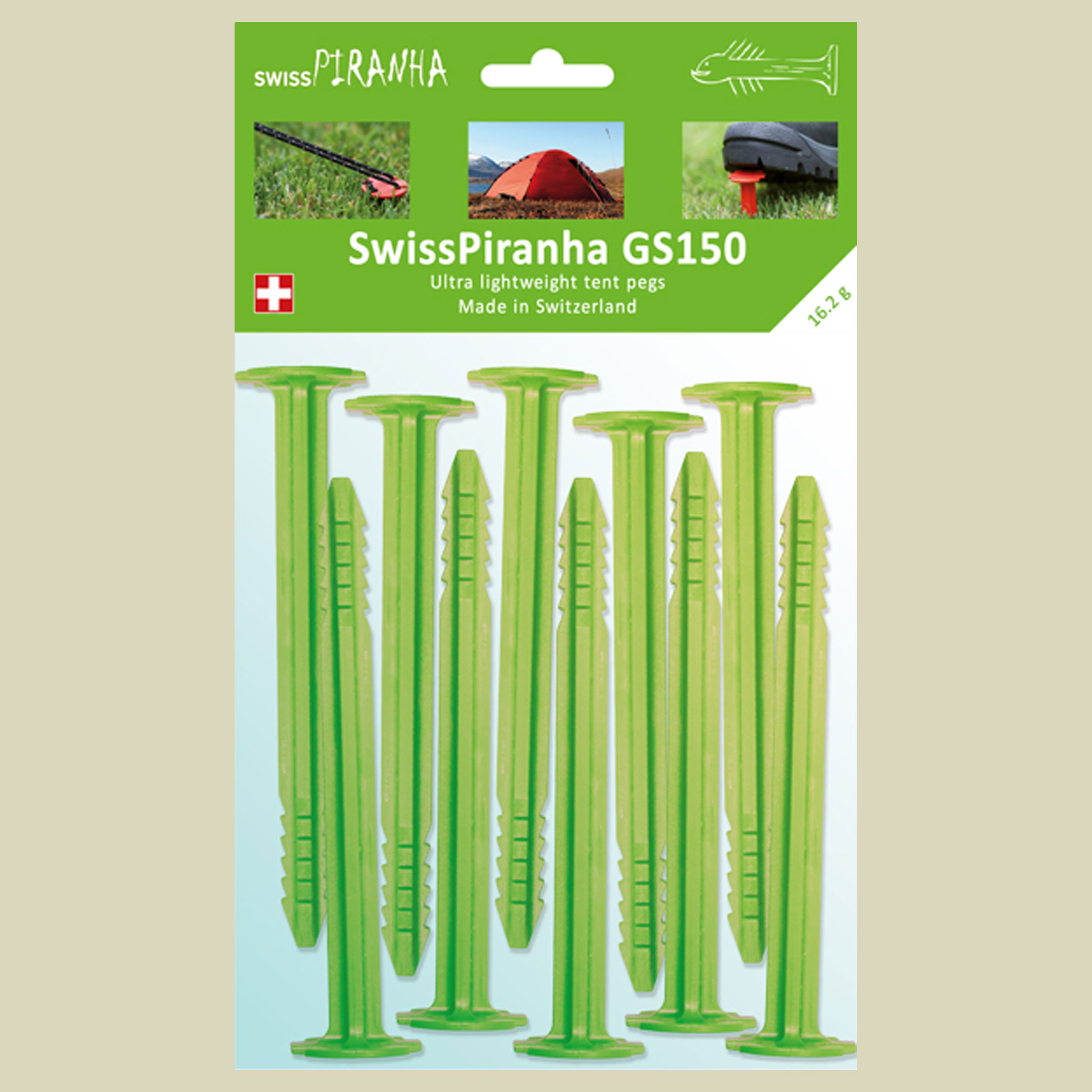 SwissPiranha Peg GS150 Länge: 150mm Farbe: grün - 1 STK