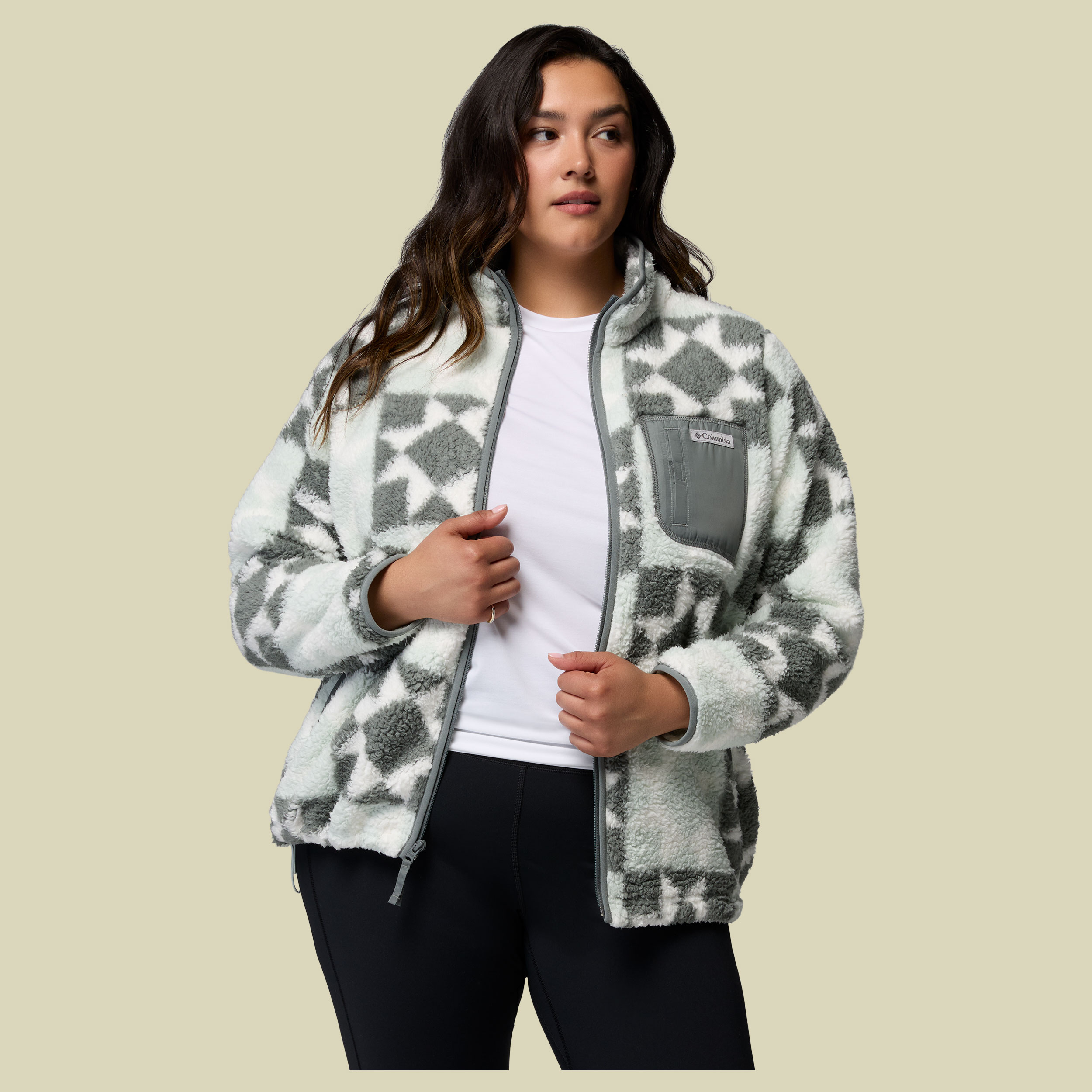 West Bend Print Full Zip II Women XS grün - tea light, cozy quilt