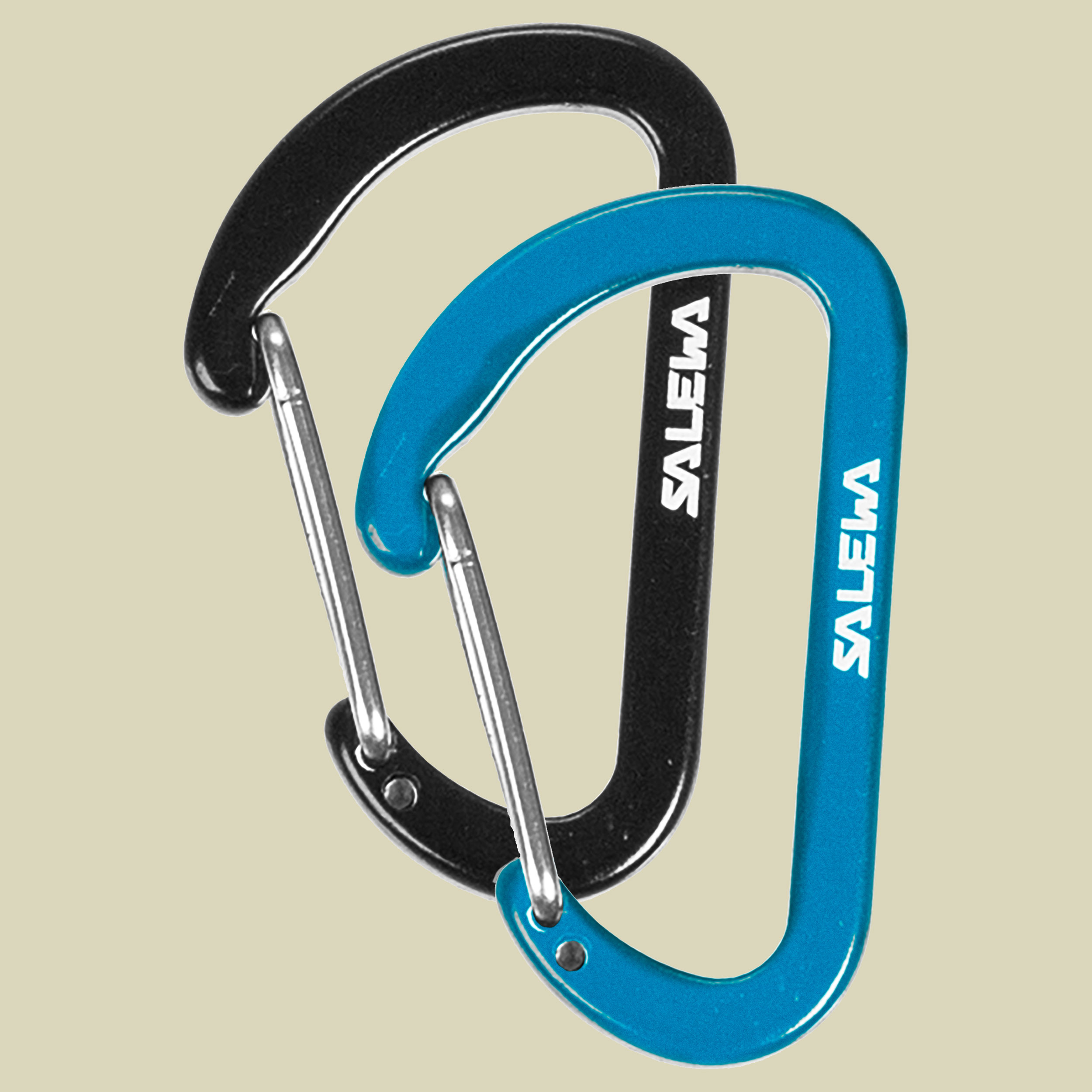 Flat Wiregate Carabiner Farbe green-black-orange-grey-blu