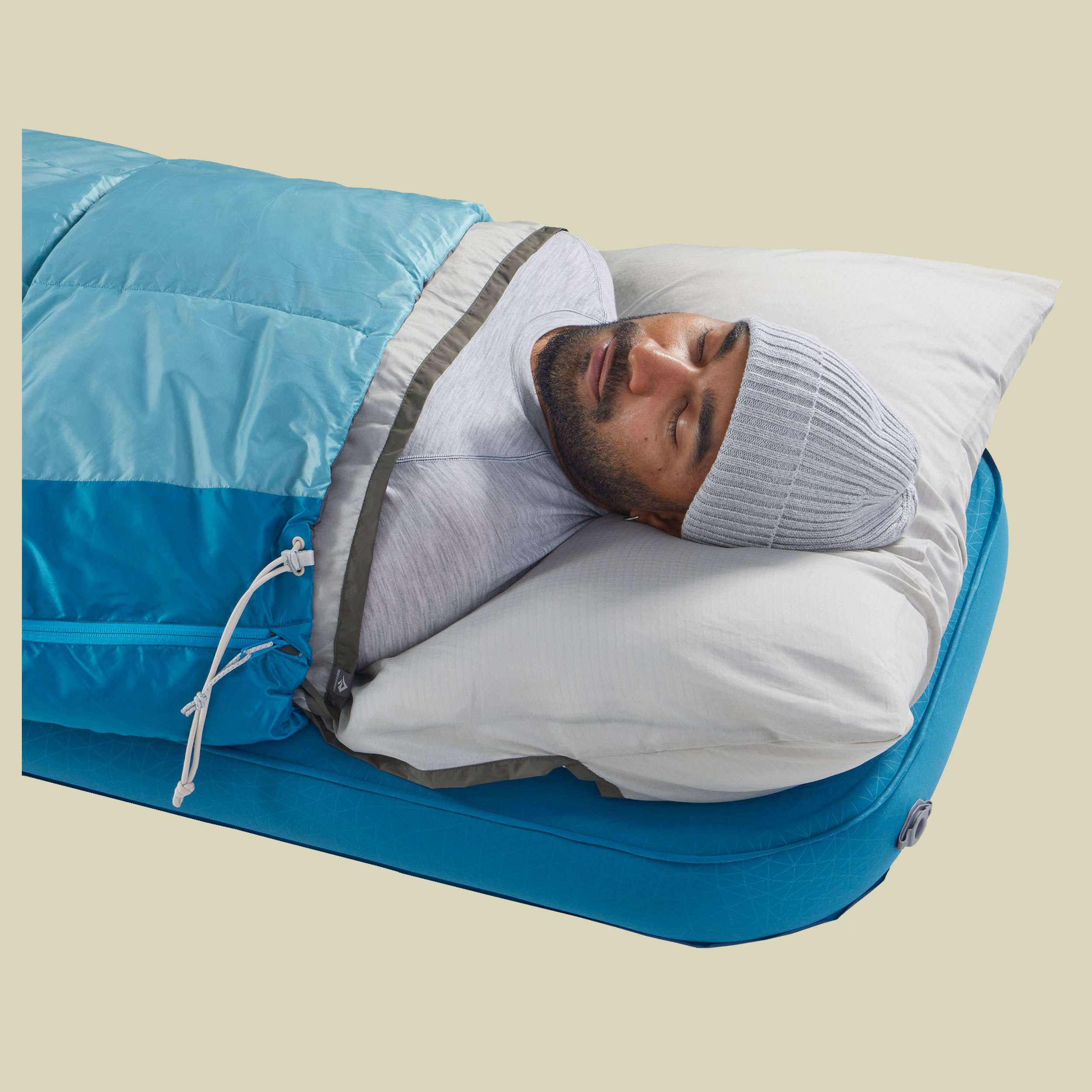 Traveller 7C Down Sleeping Bag 198 cm blau - long aqua sea blue
