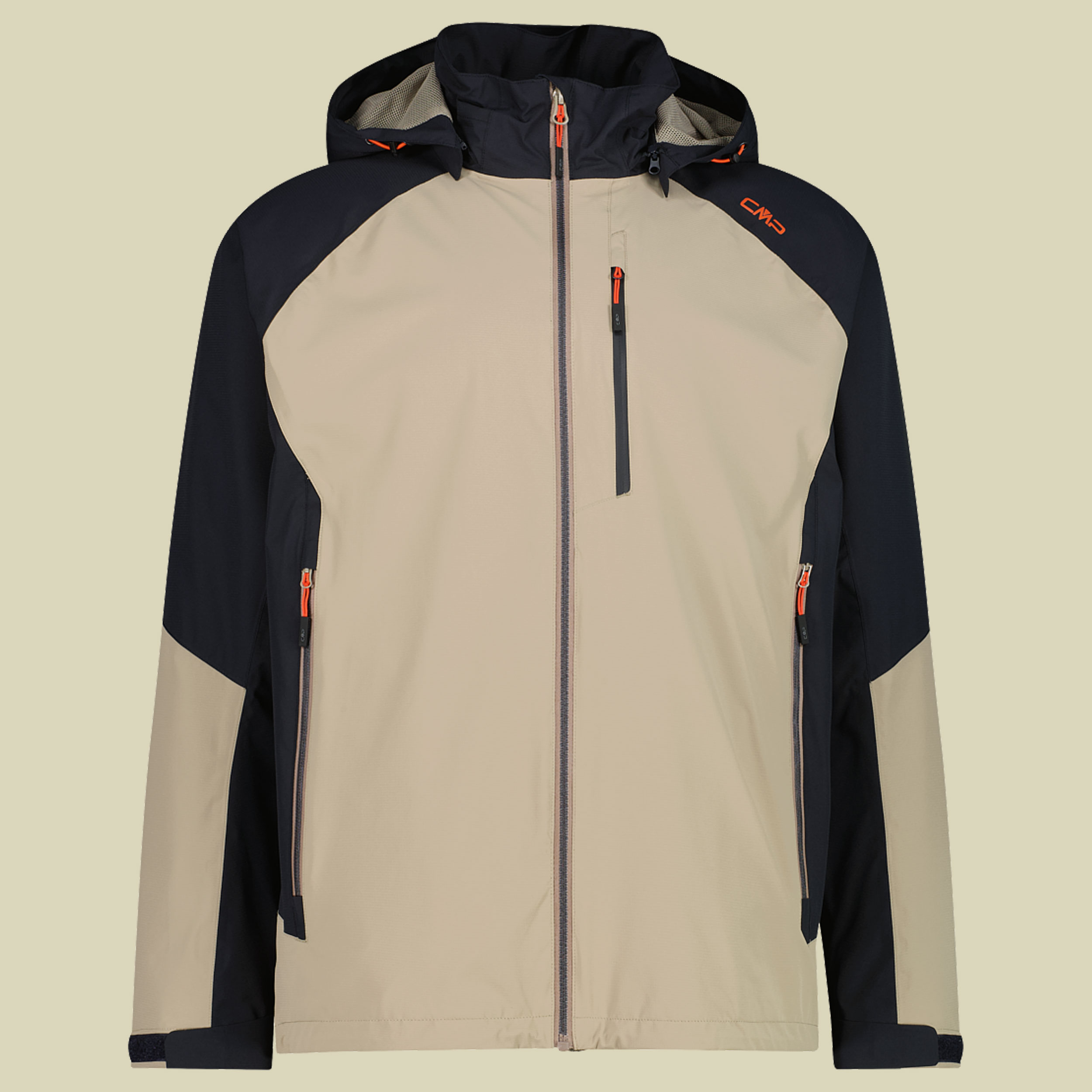 Man Jacket Zip Hood 56 beige - Farbe corda