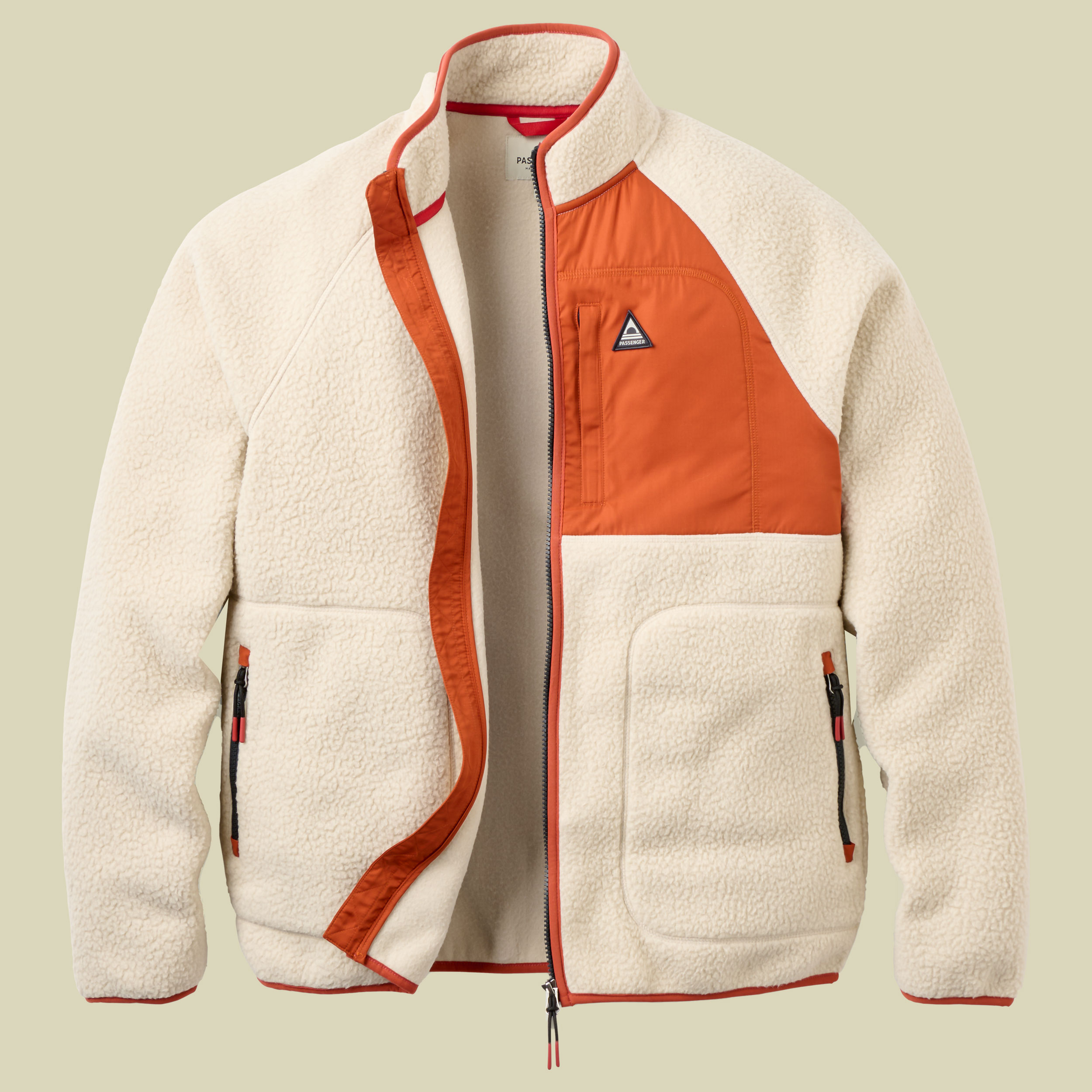 Offgrid Full Zip Sherpa Fleece Men M Oatmeal