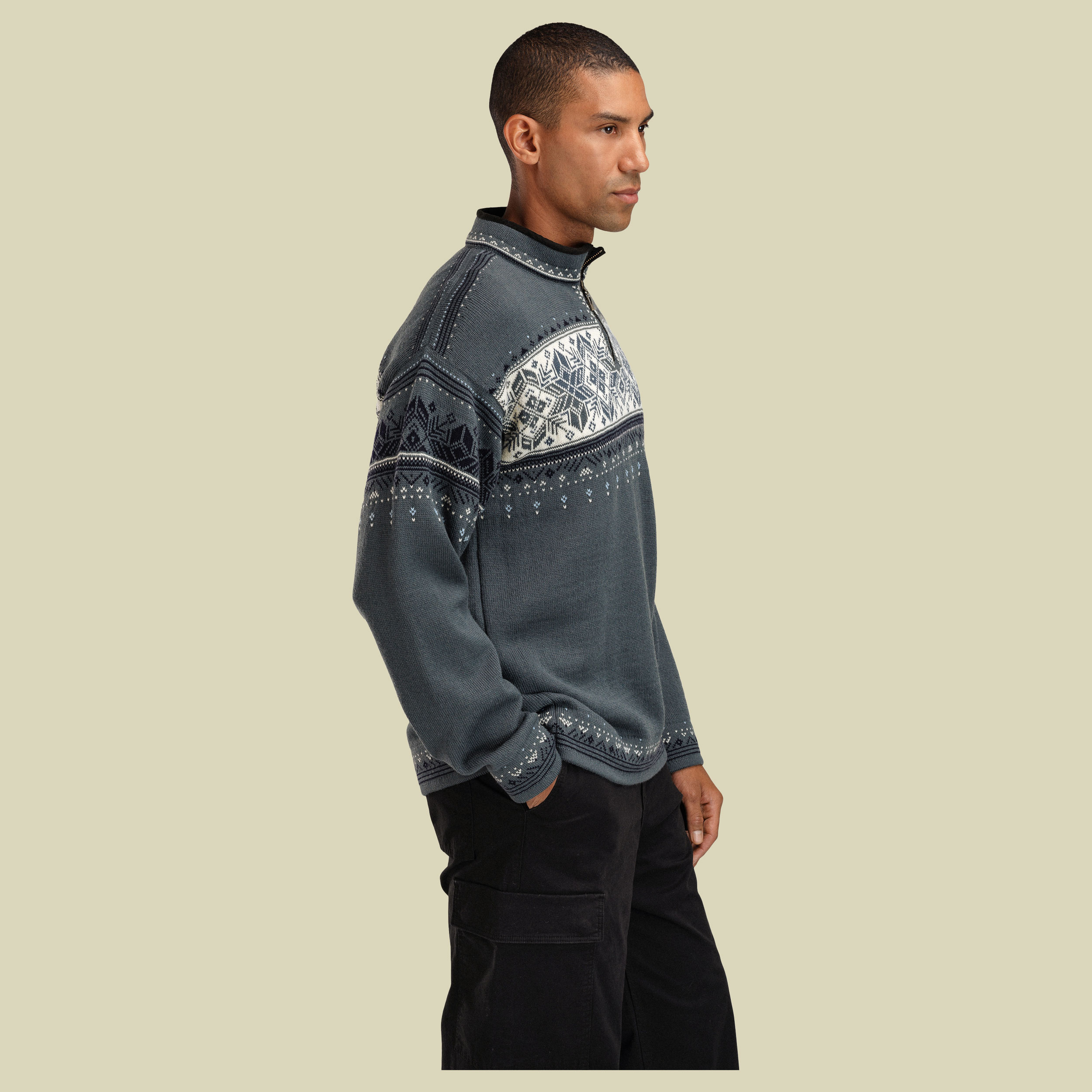 Blyfjell Sweater Men grau XL - steel/off white/navy