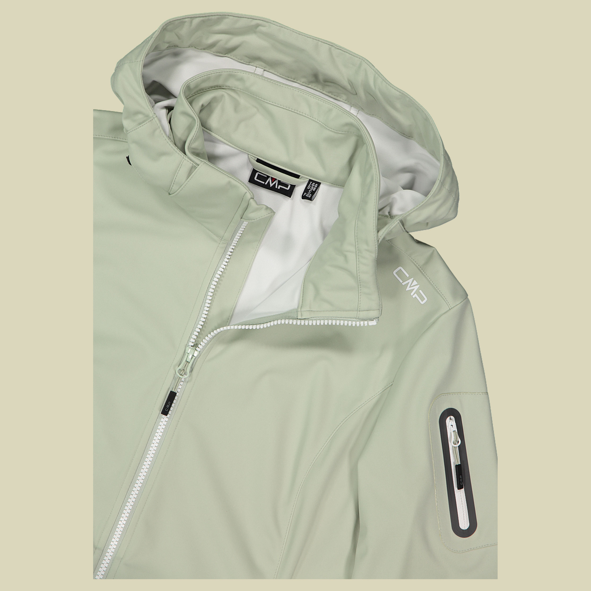 Woman Zip Hood Light Softshelljacke 39A5016 44 grün - Farbe pistacchio