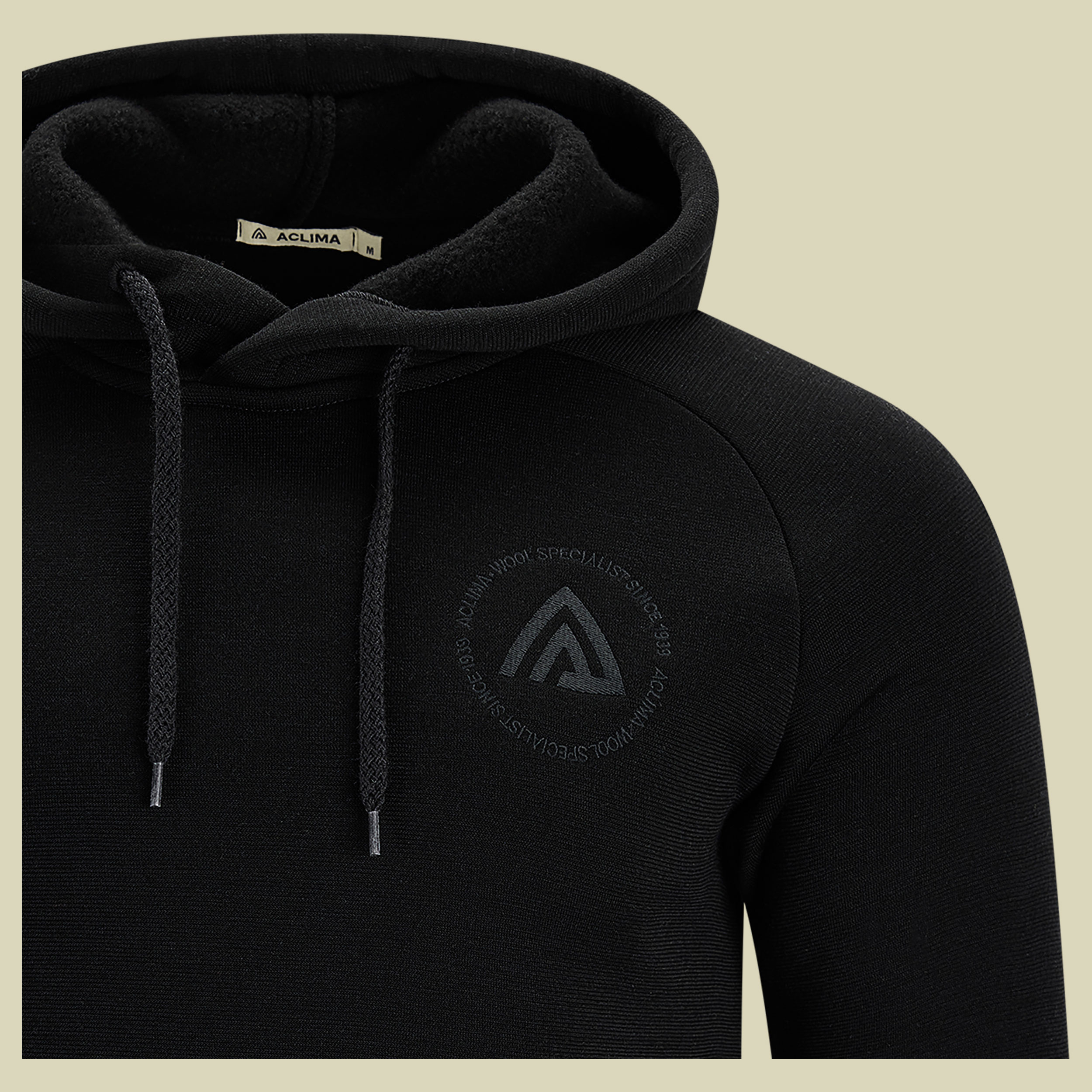 FleeceWool Hoodie Men M Jet Black