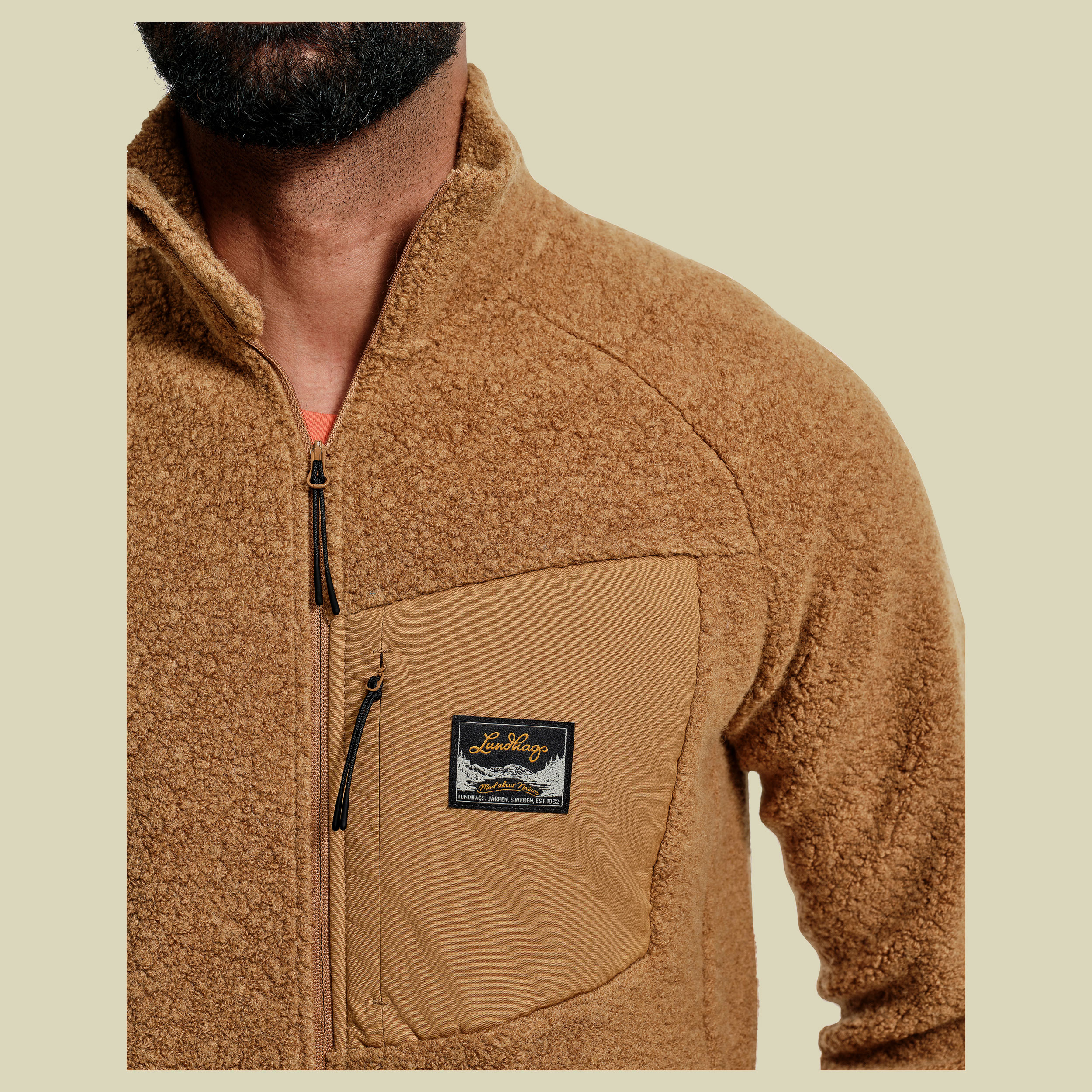Flok Wool Pile Men braun M - hazel