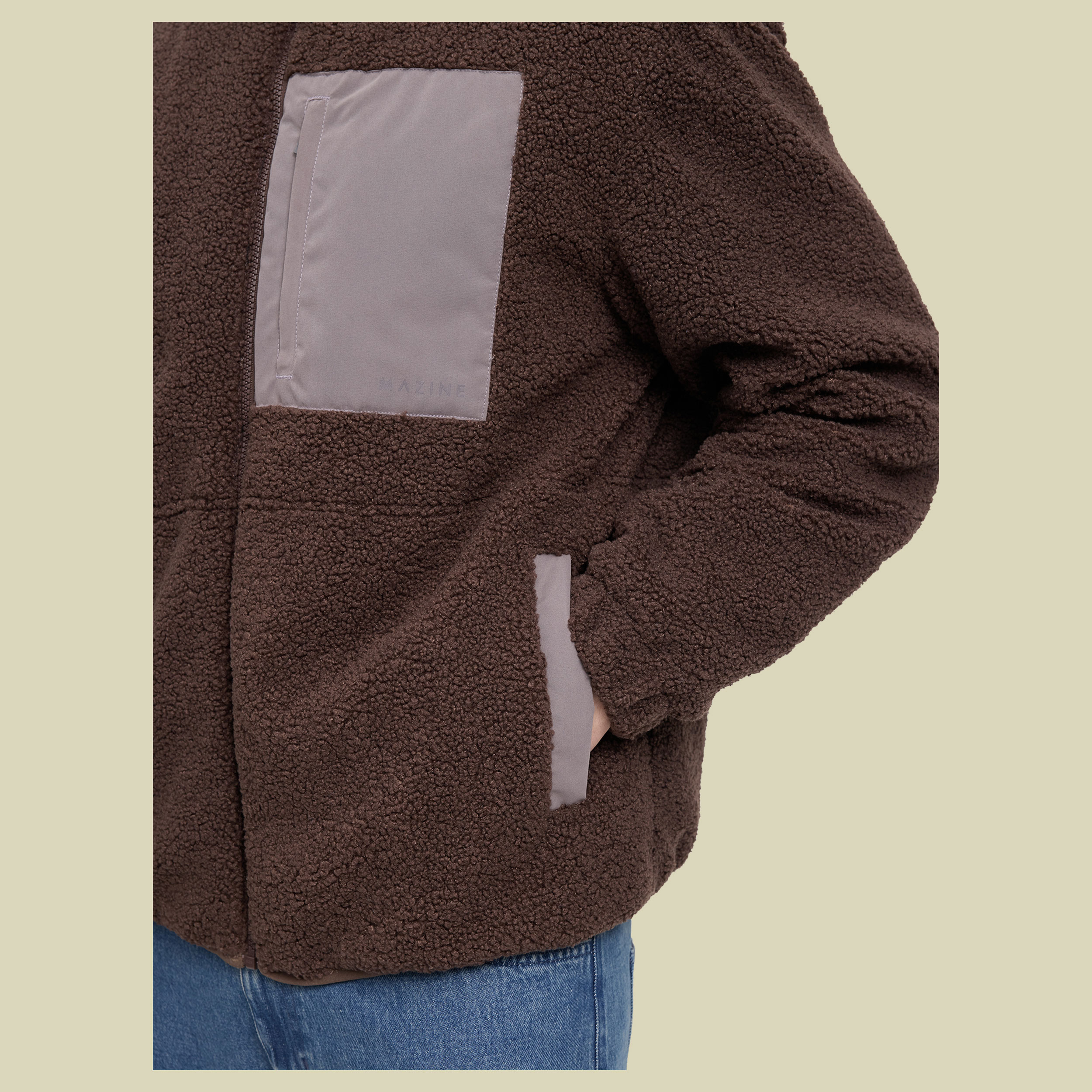 Padded Teddy-Fleece Jacket Men XL mehrfarbig - chocolate/warm mud