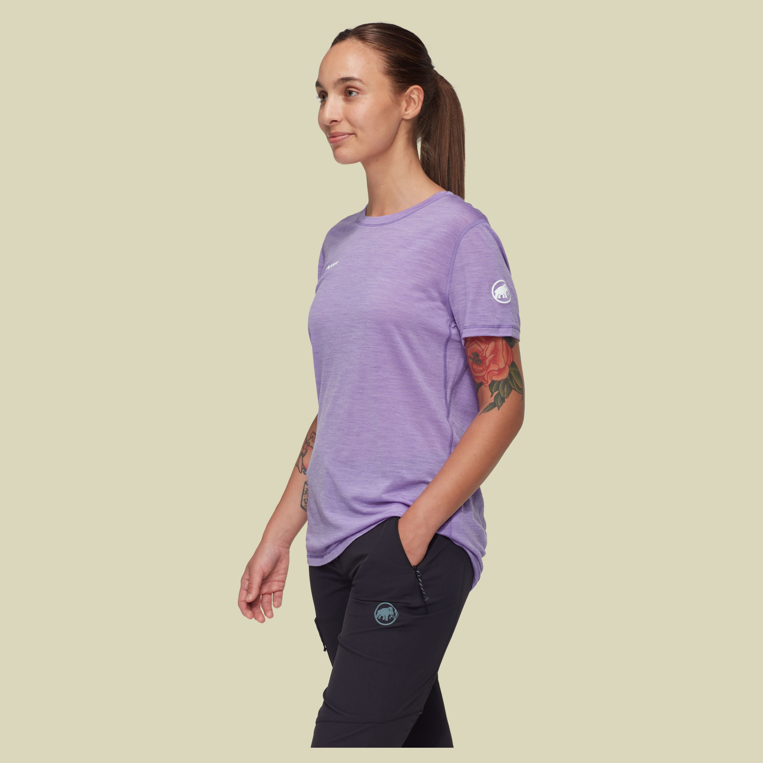 Tree Wool FL T-Shirt Women S lila - lavandin melange