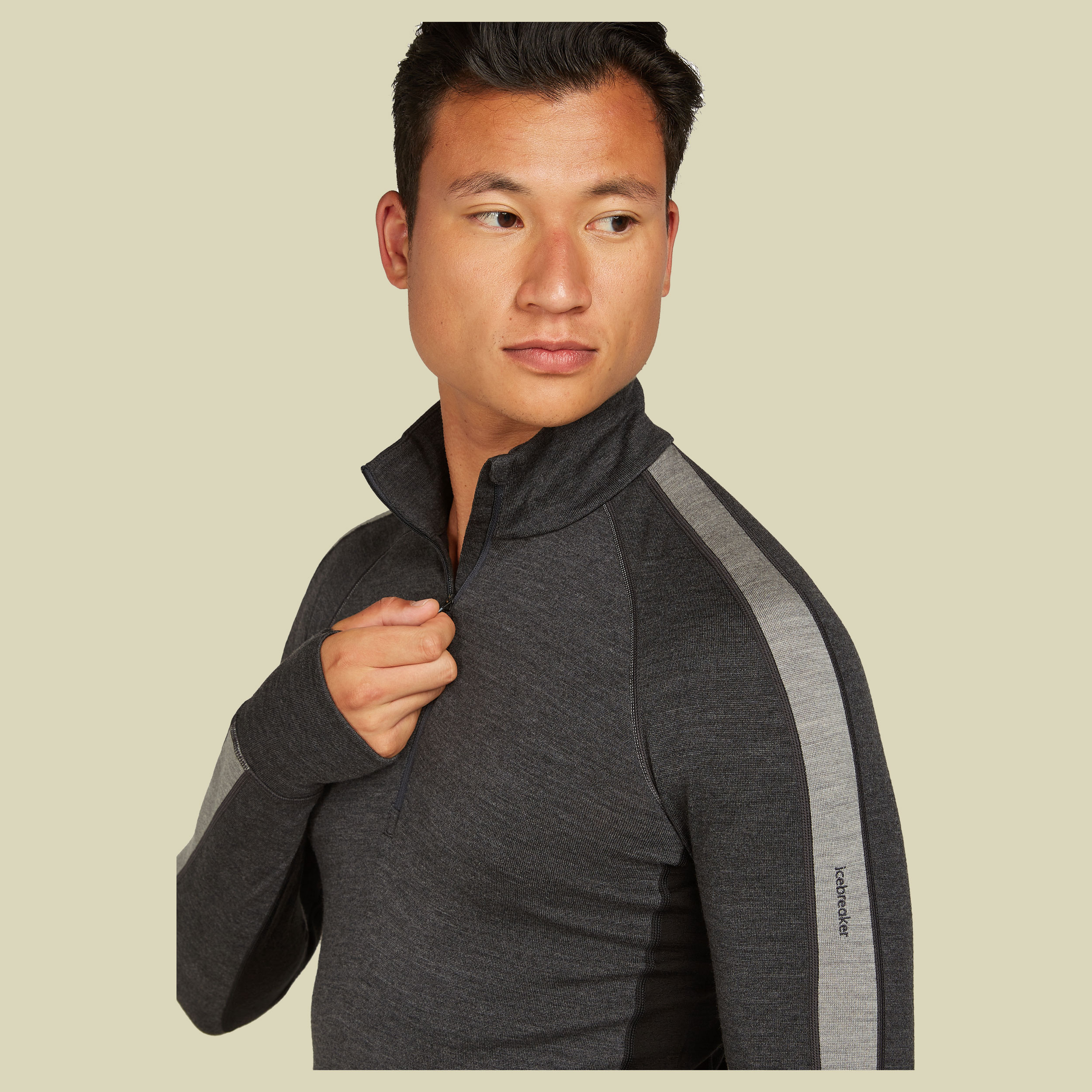 ZoneKnit 260 LS Half Zip Men grau S - jet heather/black/metro heather/CB