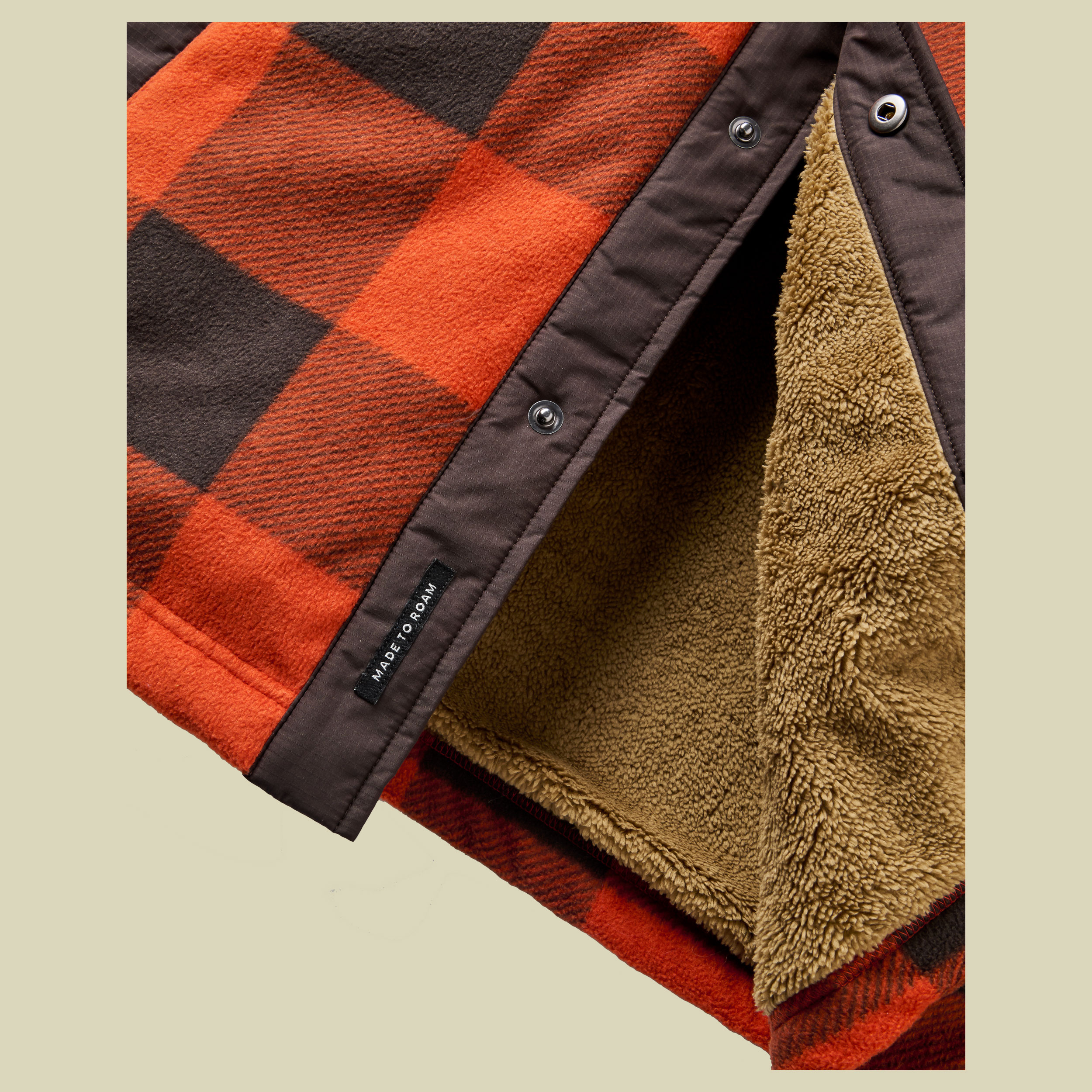Firelight Sherpa Lined Overshirt Men XL mehrfarbig - dark rust buffalo check