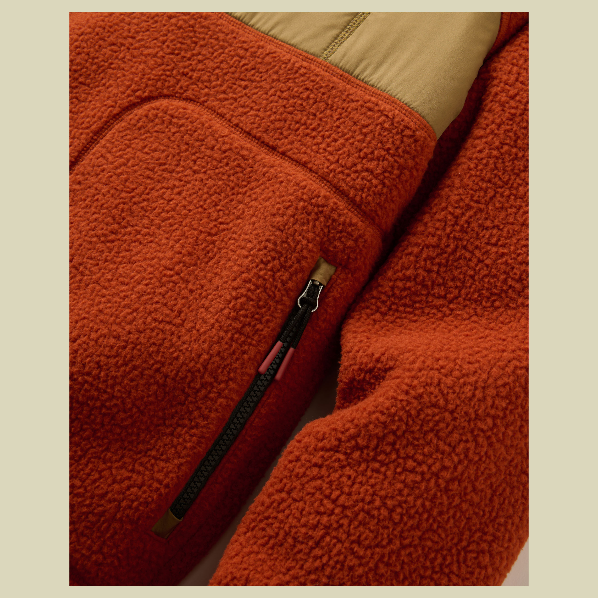 Offgrid 1/2 Zip Sherpa Fleece Men XL dark rust/caramel
